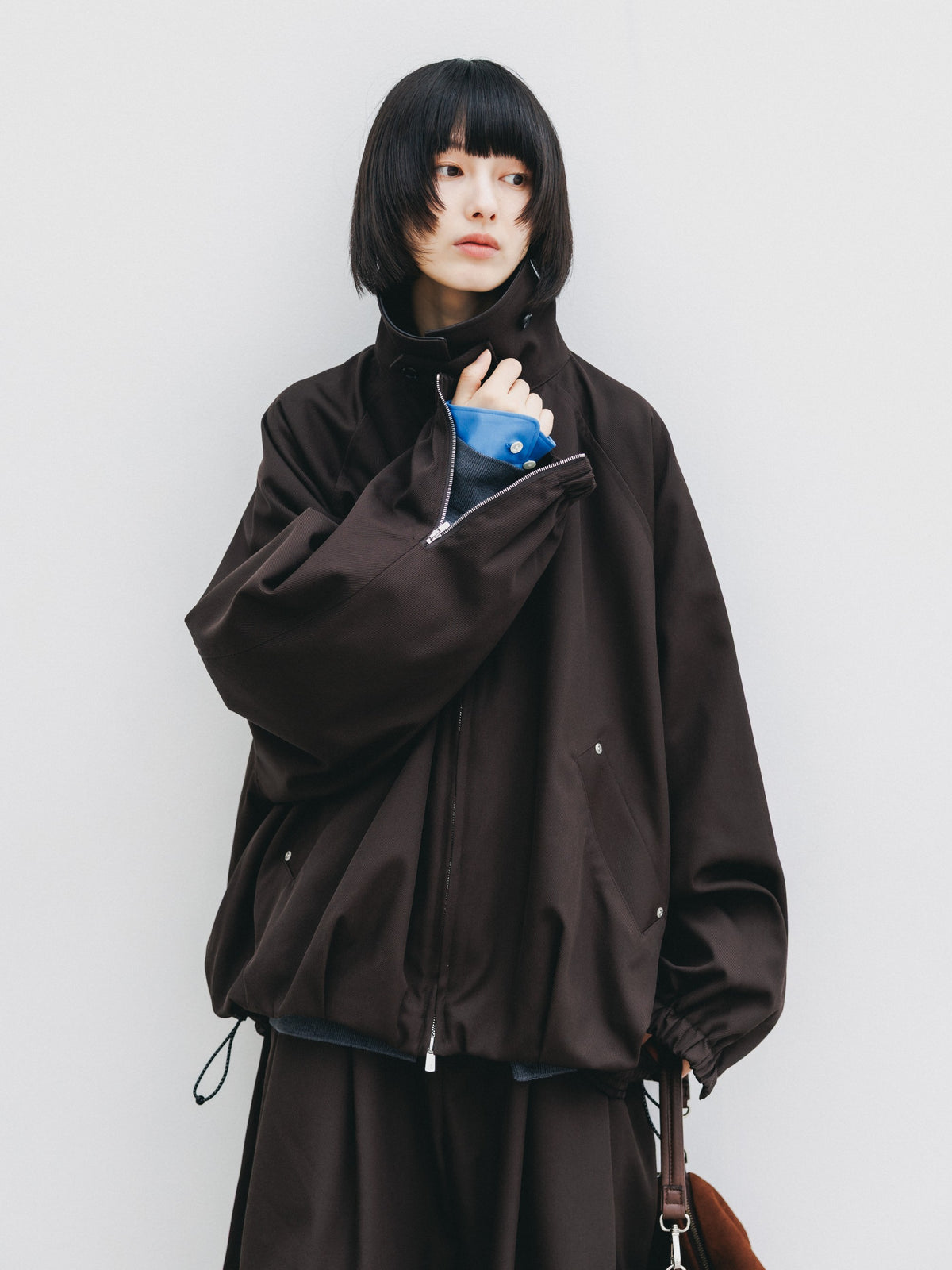 【10.7 WED 20:00- IN STOCK】 WOOL KERSEY CITY UTILITY BALLOON JACKET (BROWN)