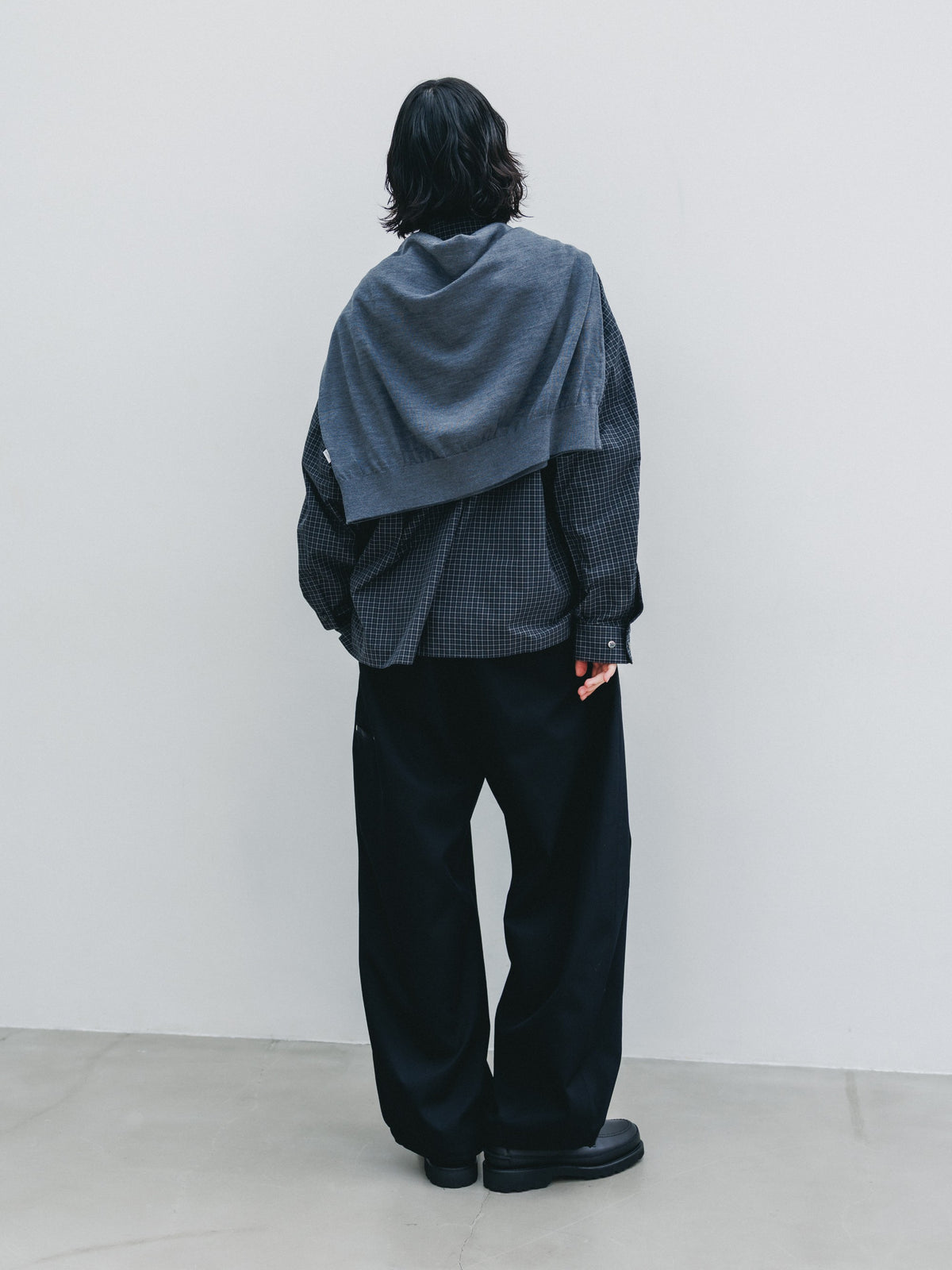 【10.14 WED 20:00- IN STOCK】 MINI CHECK EVERYDAY BOX FIT L/S SHIRT (BLACK MINI CHECK)