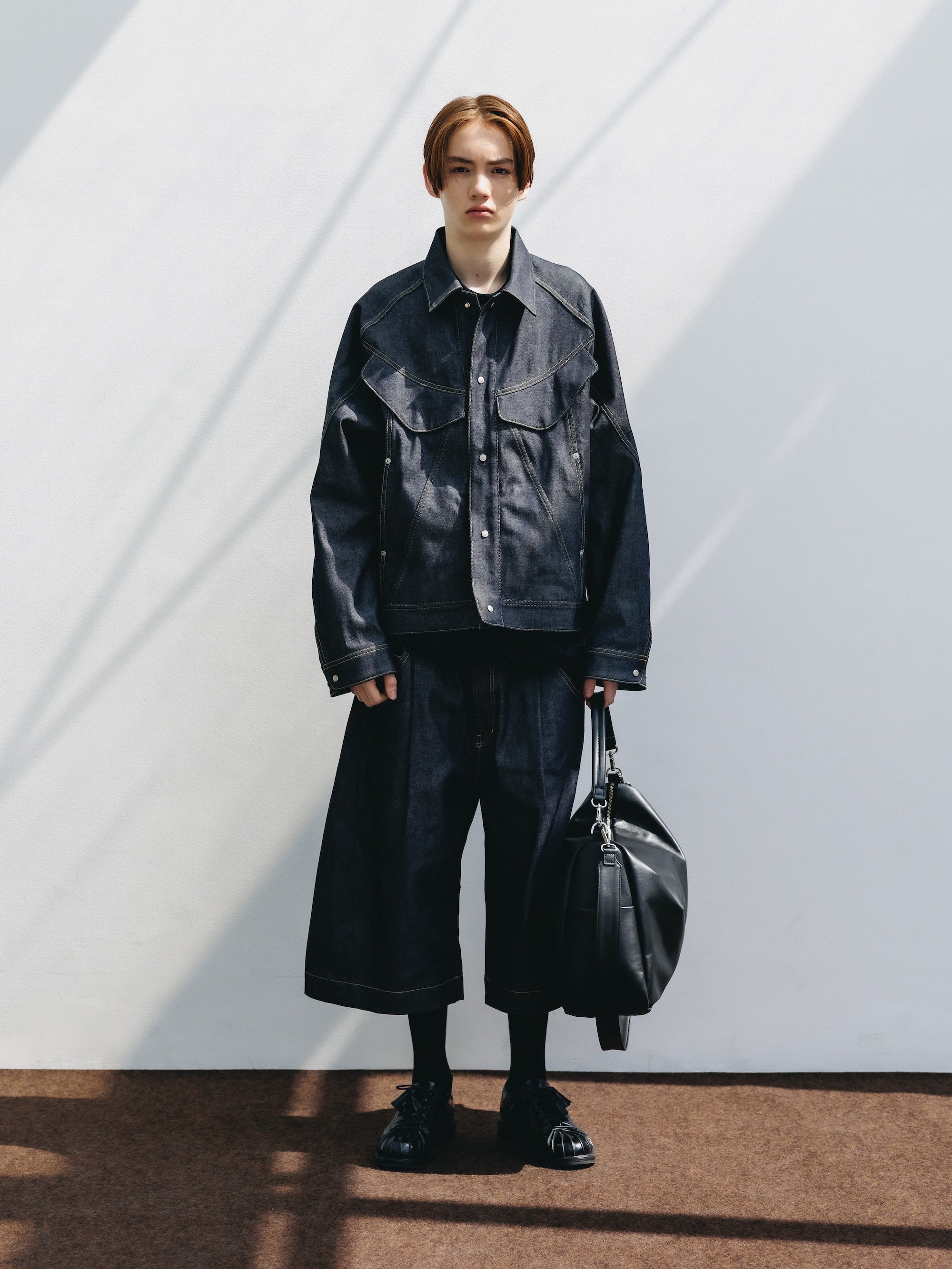 SELVEDGE DENIM CITY BAGGY HALF PANTS (RIGID INDIGO)