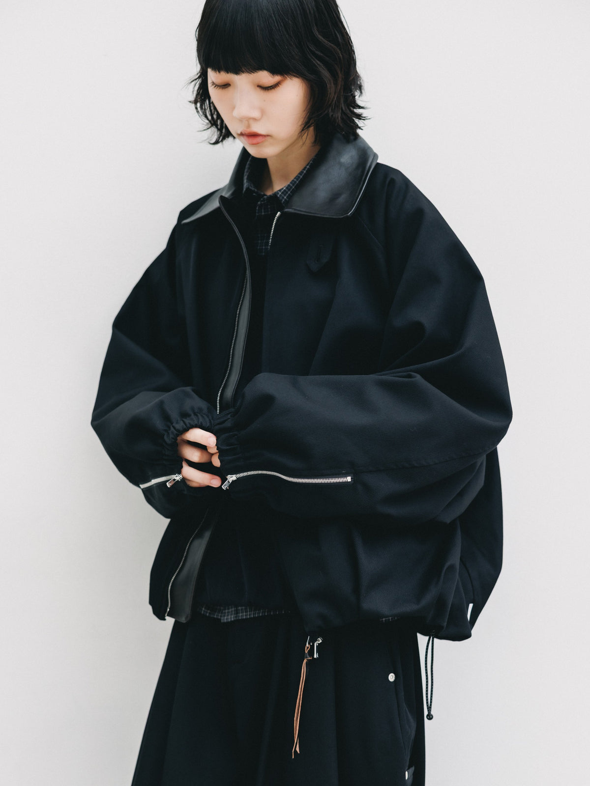 【10.7 WED 20:00- IN STOCK】 WOOL KERSEY CITY UTILITY BALLOON JACKET (BLACK)