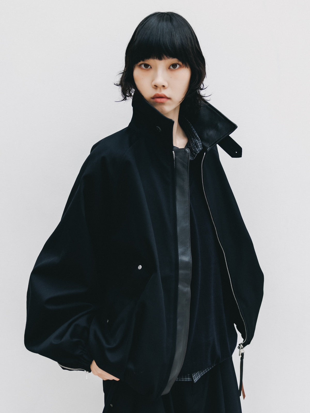 【10.7 WED 20:00- IN STOCK】 WOOL KERSEY CITY UTILITY BALLOON JACKET (BLACK)