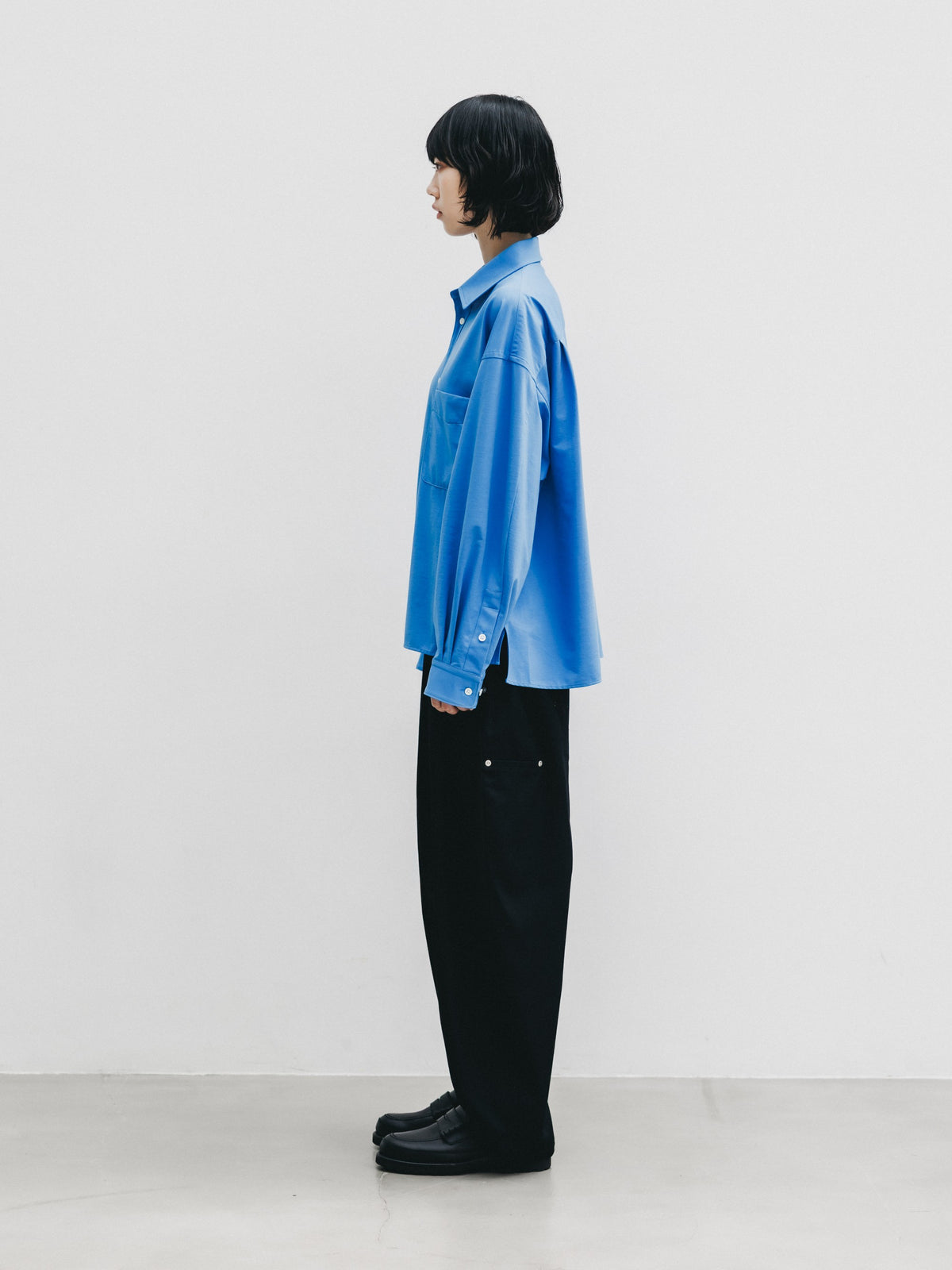 【10.14 WED 20:00- IN STOCK】 46G KNIT EVERYDAY BOX L/S SHIRT (SAX BLUE)