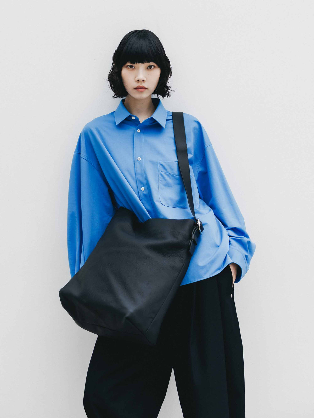 【9.30 WED 20:00- IN STOCK】GRAIN LEATHER EDITOR’S BAG (BLACK)