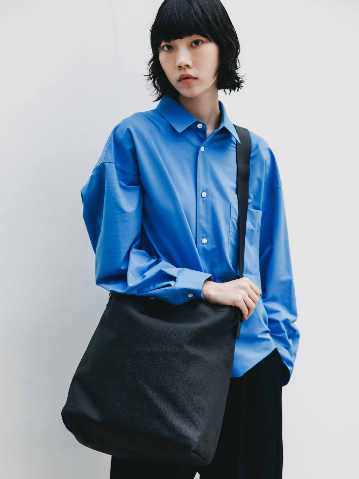 【9.30 WED 20:00- IN STOCK】GRAIN LEATHER EDITOR’S BAG (BLACK)