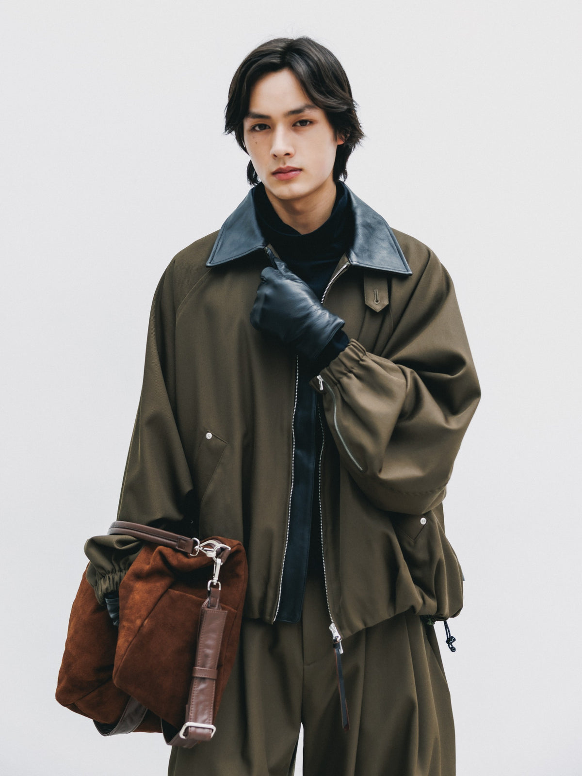【10.7 WED 20:00- IN STOCK】 WOOL KERSEY CITY UTILITY BALLOON JACKET (OLIVE)