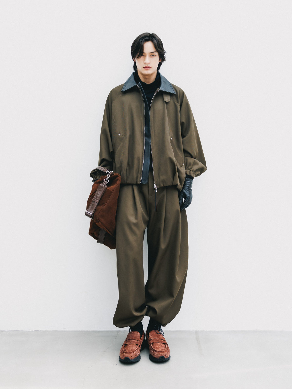 【10.7 WED 20:00- IN STOCK】 WOOL KERSEY CITY UTILITY BALLOON JACKET (OLIVE)