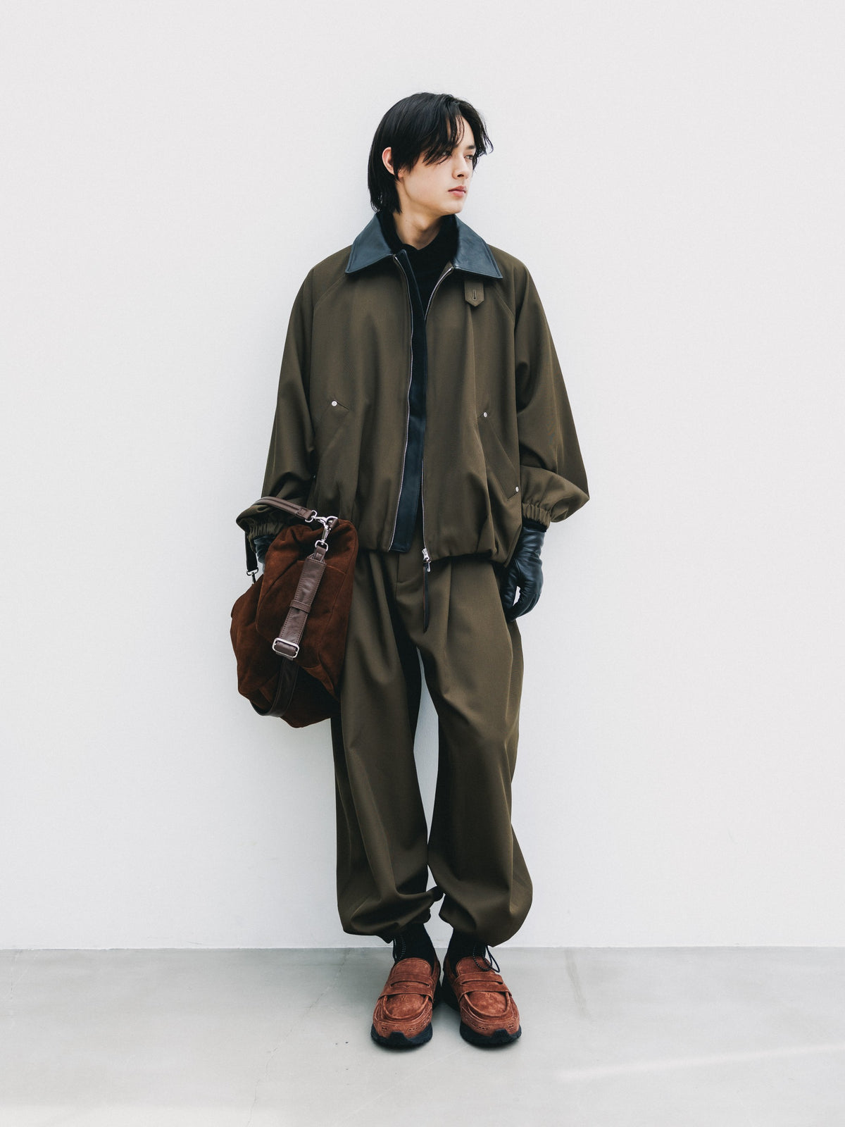 【10.7 WED 20:00- IN STOCK】 WOOL KERSEY CITY UTILITY BALLOON JACKET (OLIVE)