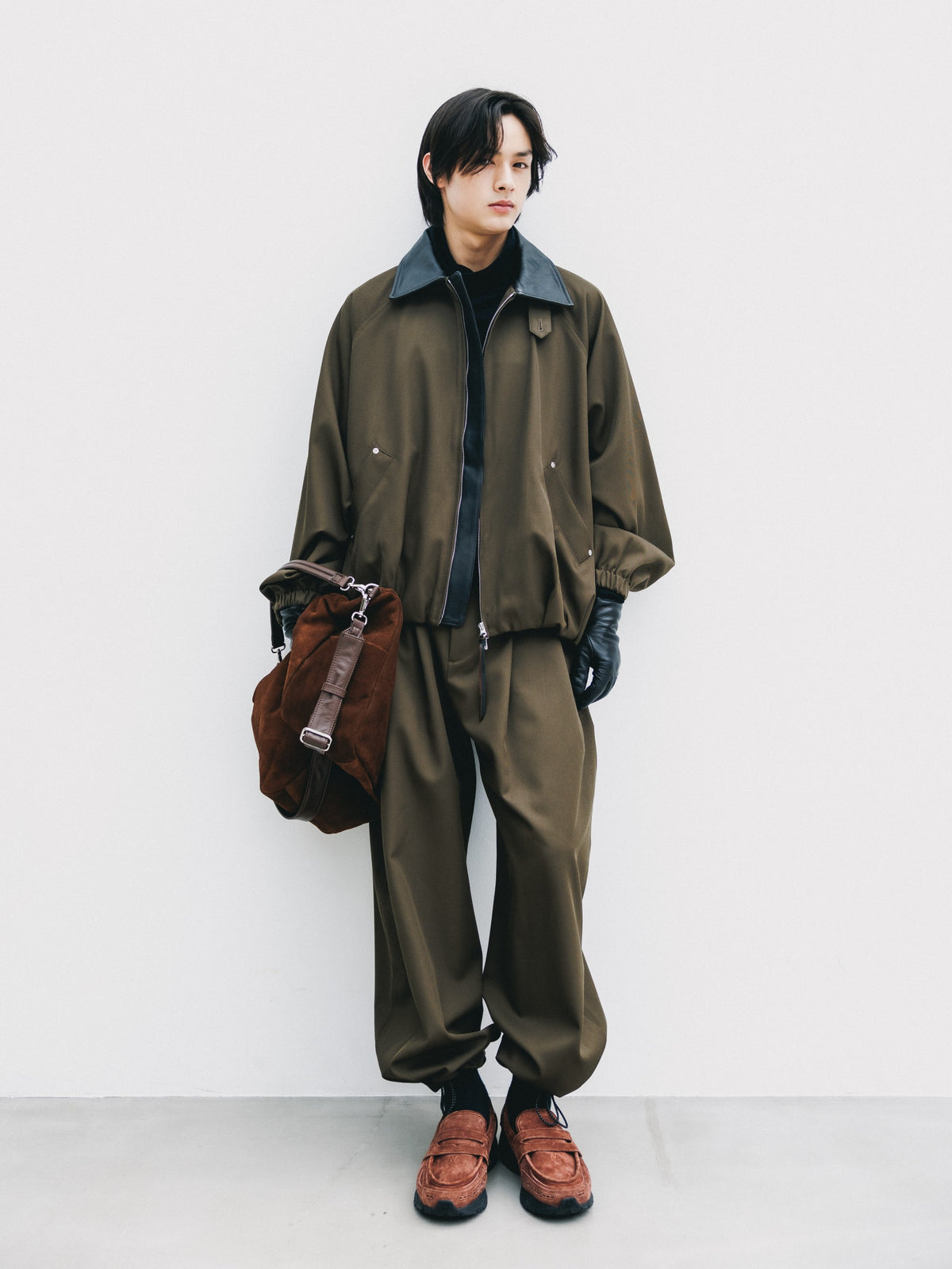【10.7 WED 20:00- IN STOCK】 WOOL KERSEY CITY UTILITY BALLOON JACKET (OLIVE)