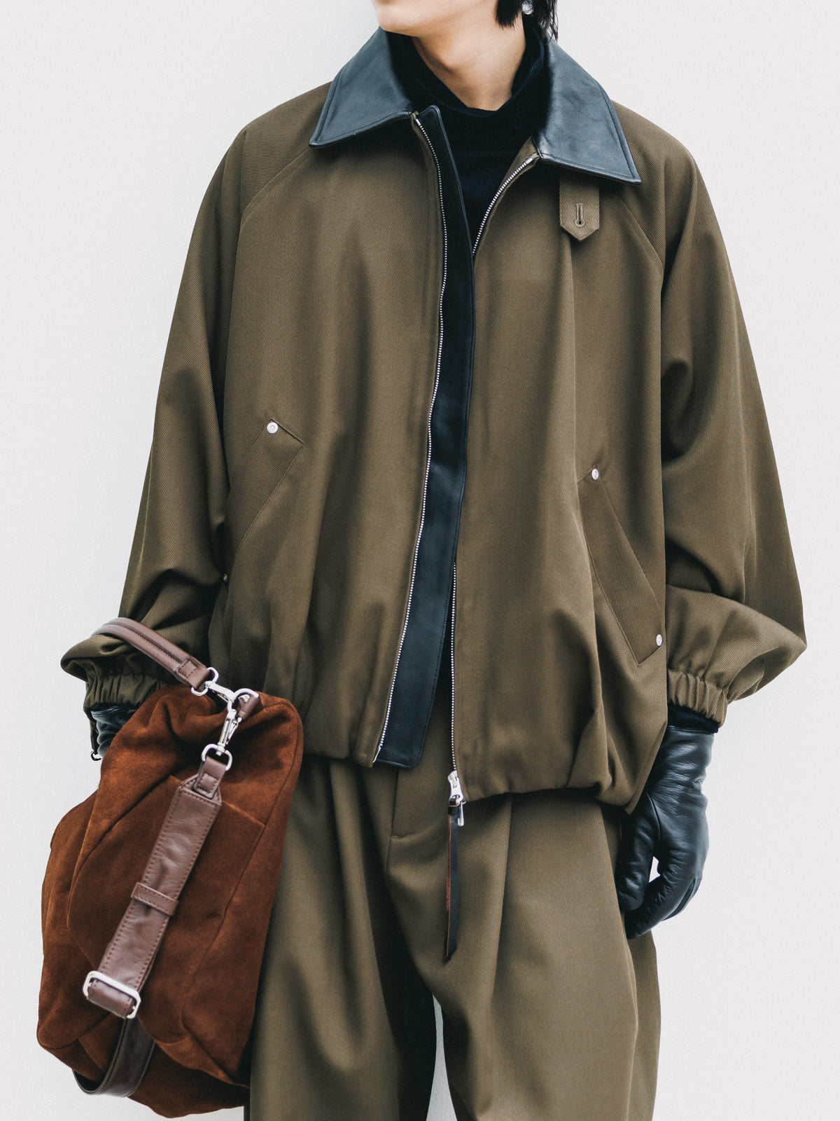 【10.7 WED 20:00- IN STOCK】 WOOL KERSEY CITY UTILITY BALLOON JACKET (OLIVE)