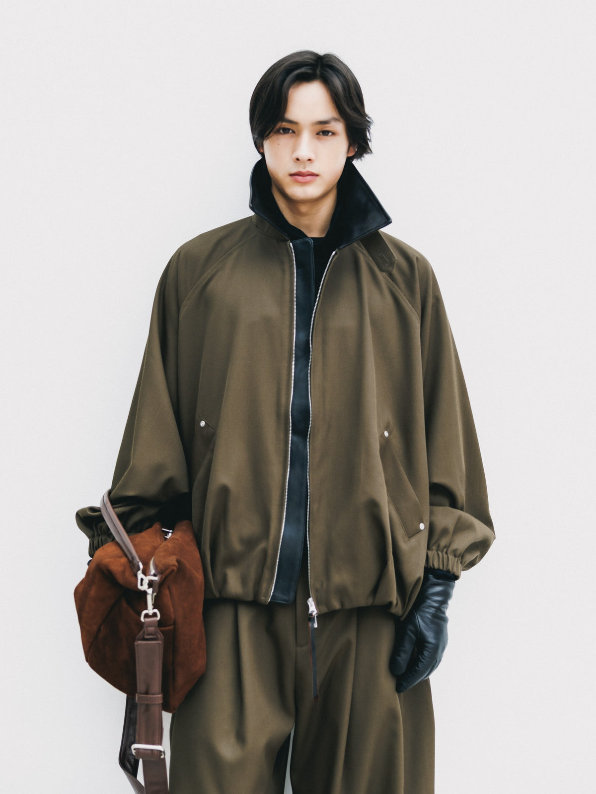 【10.7 WED 20:00- IN STOCK】 WOOL KERSEY CITY UTILITY BALLOON JACKET (OLIVE)