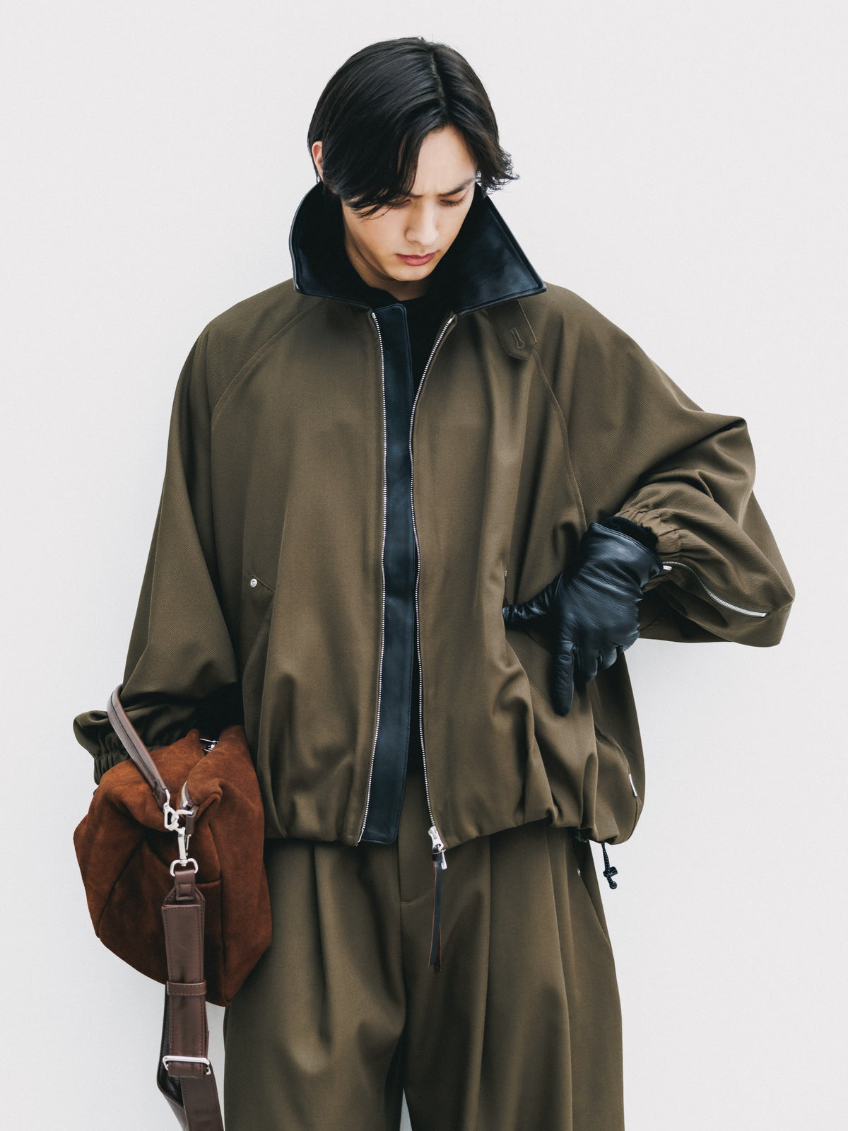 【10.7 WED 20:00- IN STOCK】 WOOL KERSEY CITY UTILITY BALLOON JACKET (OLIVE)