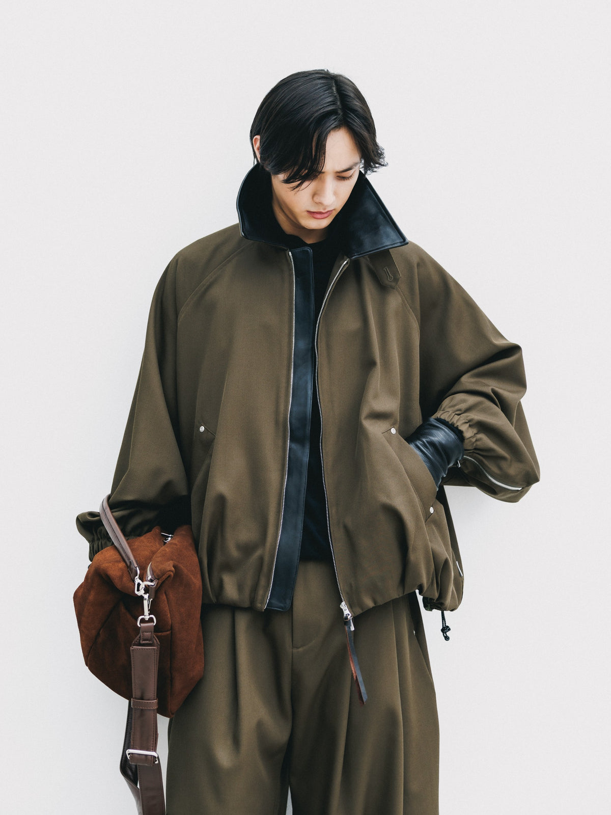 【10.7 WED 20:00- IN STOCK】 WOOL KERSEY CITY UTILITY BALLOON JACKET (OLIVE)