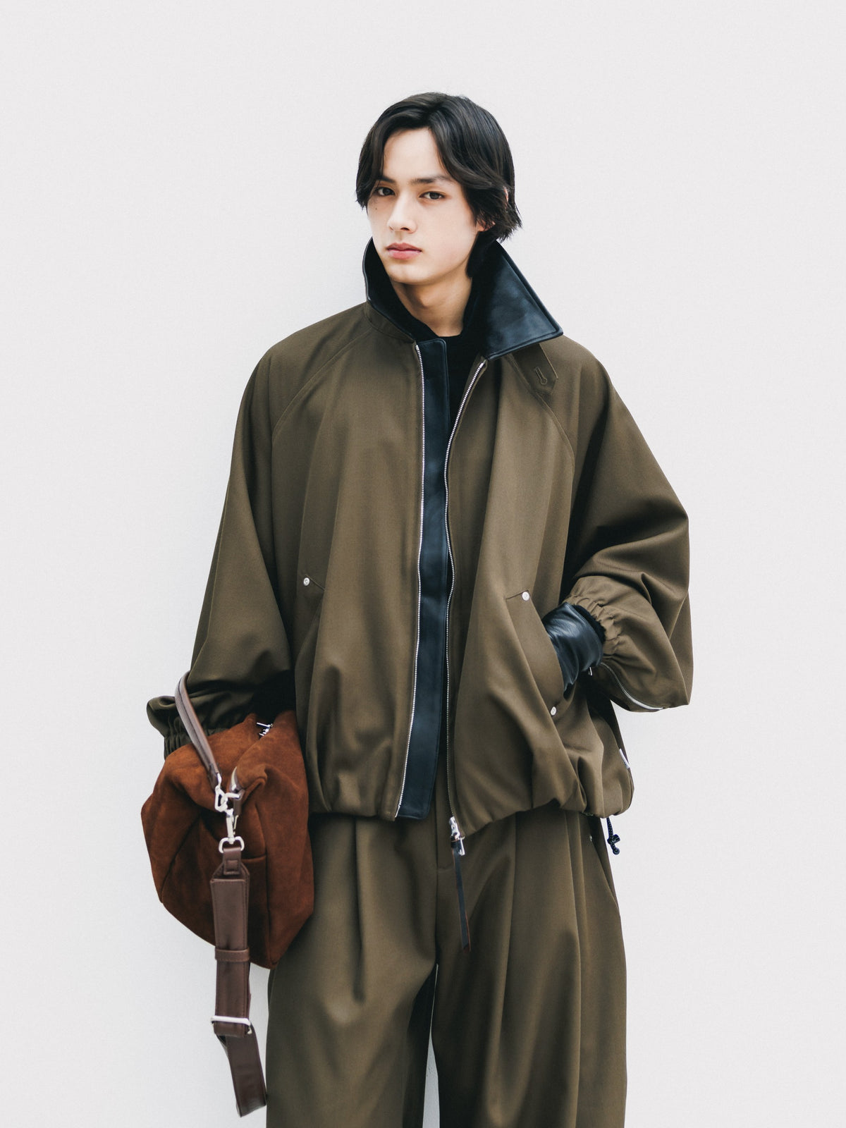 【10.7 WED 20:00- IN STOCK】 WOOL KERSEY CITY UTILITY BALLOON JACKET (OLIVE)