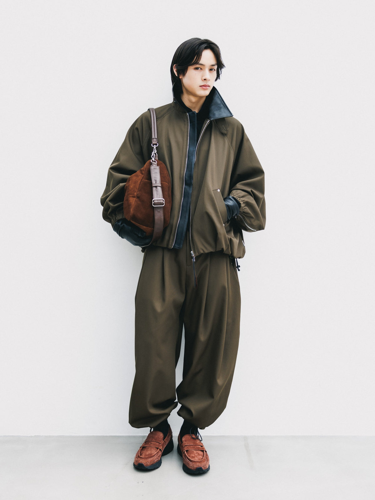 【10.7 WED 20:00- IN STOCK】 WOOL KERSEY CITY UTILITY BALLOON JACKET (OLIVE)