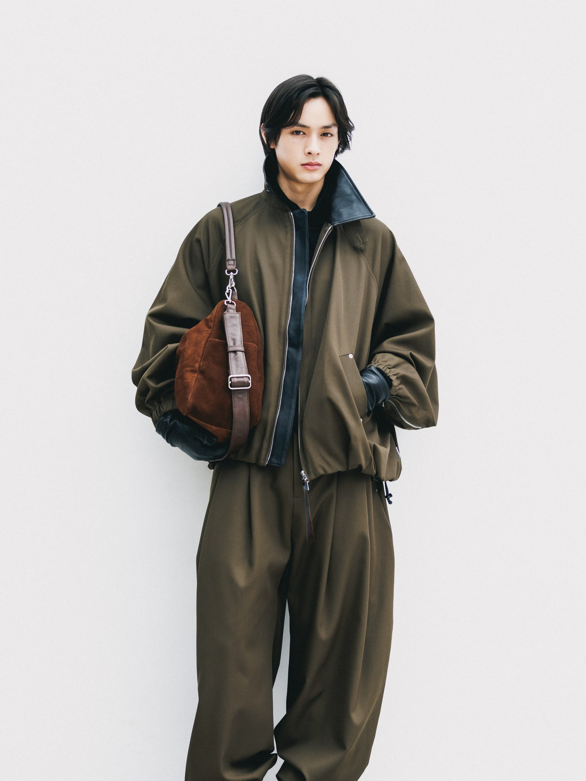 【10.7 WED 20:00- IN STOCK】 WOOL KERSEY CITY UTILITY BALLOON JACKET (OLIVE)
