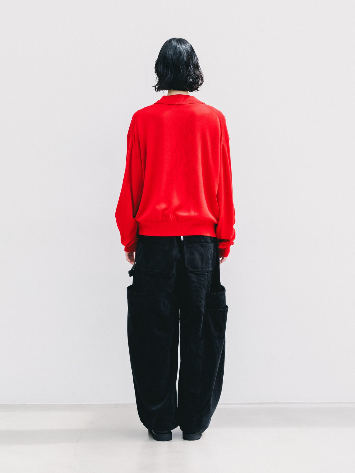 【10.21 WED 20:00- IN STOCK】 12G WOOL KNIT COLLARED CARDIGAN (RED)