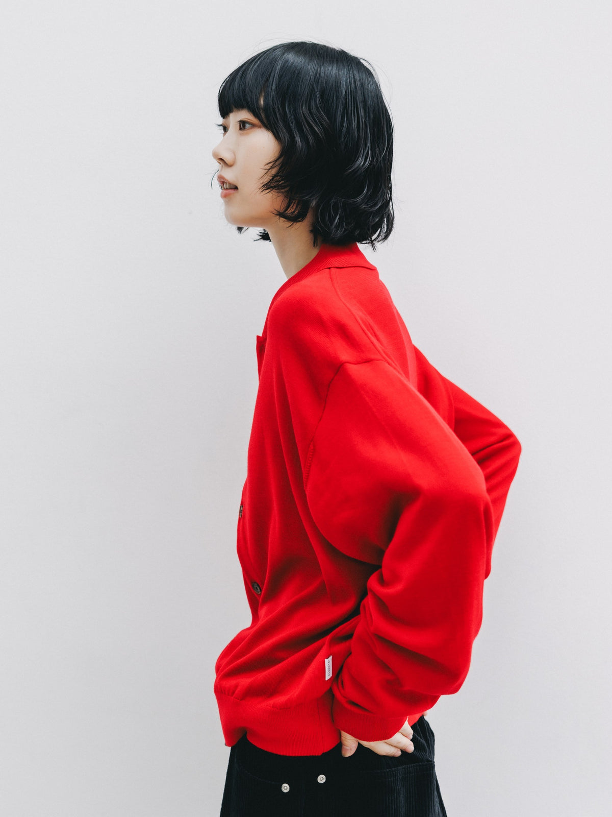 【10.21 WED 20:00- IN STOCK】 12G WOOL KNIT COLLARED CARDIGAN (RED)
