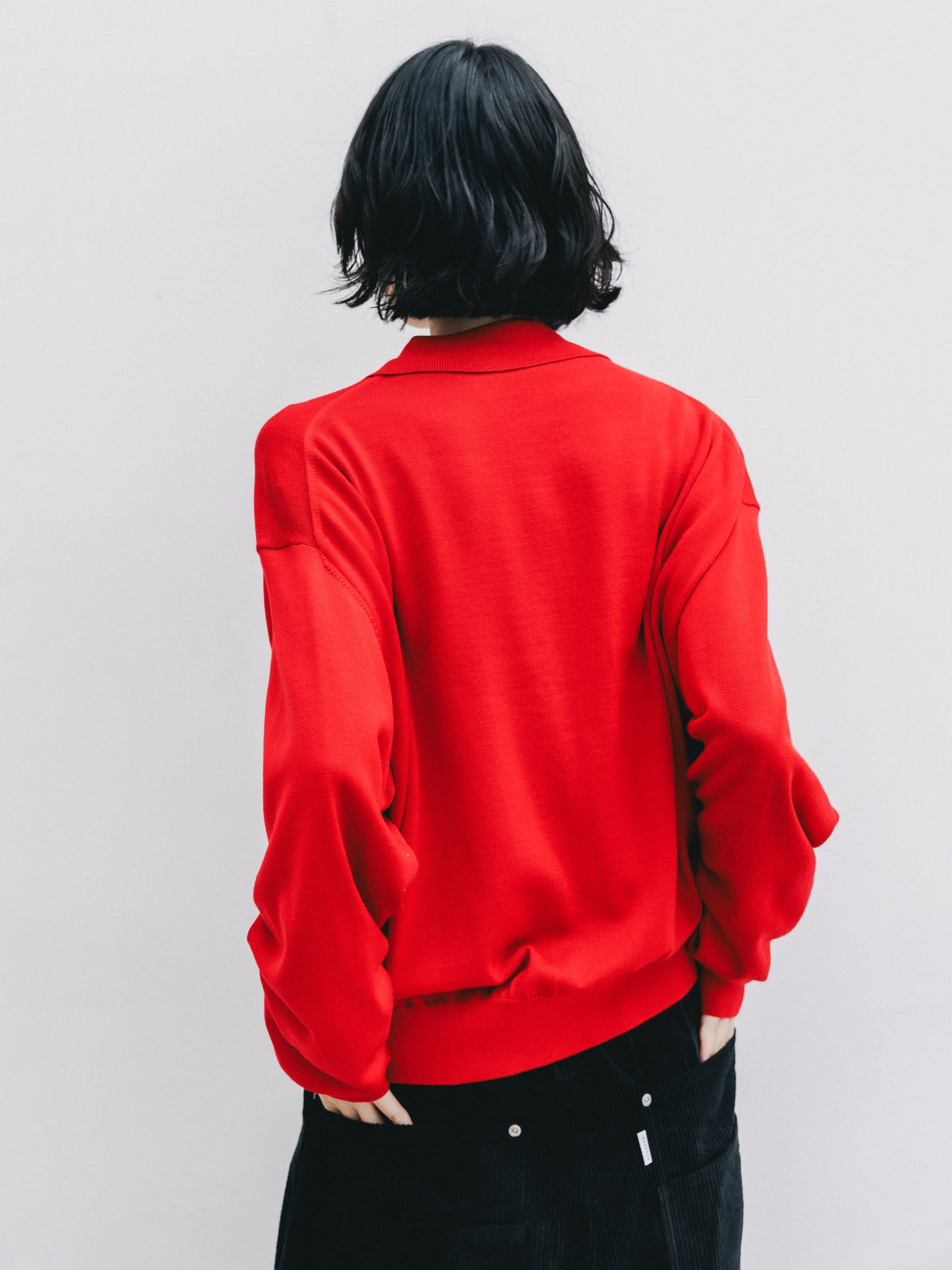 【10.21 WED 20:00- IN STOCK】 12G WOOL KNIT COLLARED CARDIGAN (RED)