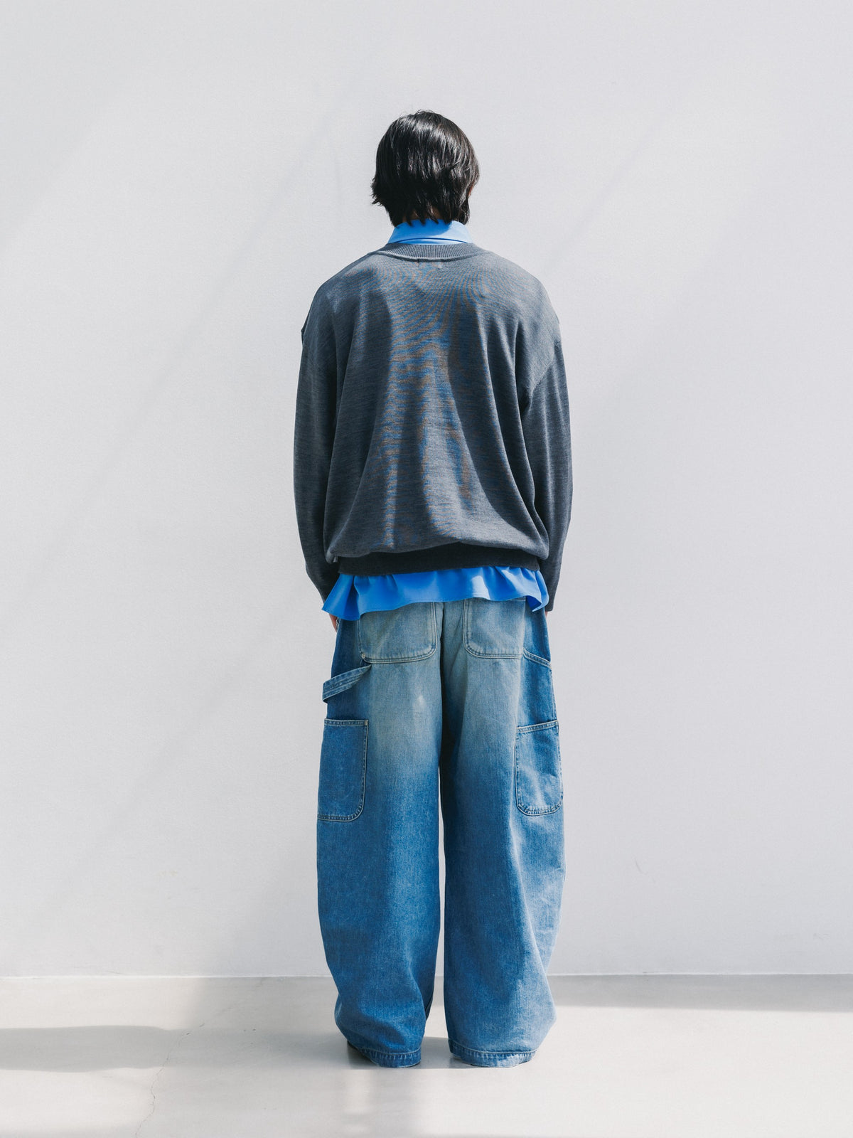 【10.31 SAT 20:00- IN STOCK】 12G WOOL V-NECK KNIT PULLOVER (GRAY)