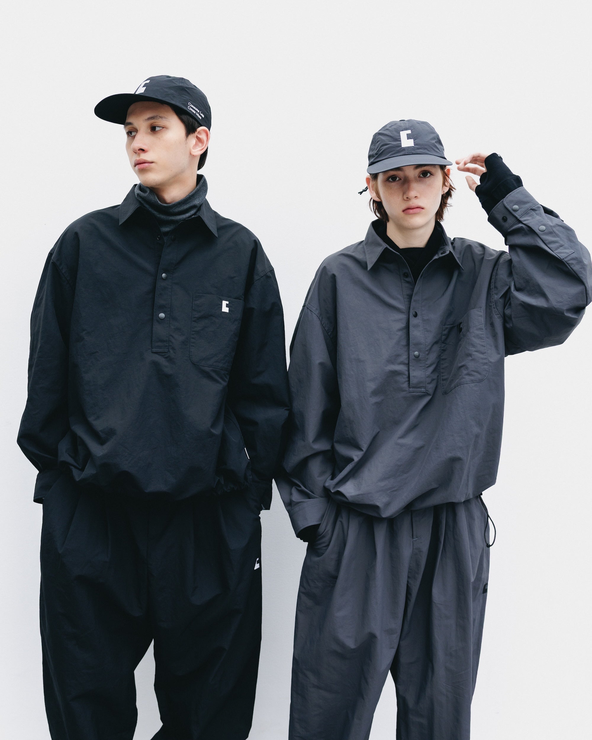 CLESSTE クレスト ACTIVE CITY 長袖 ポロシャツ 2 黒 ACTIVE CITY UNIFORM L/S PULLOVER SHIRT (GRAY)