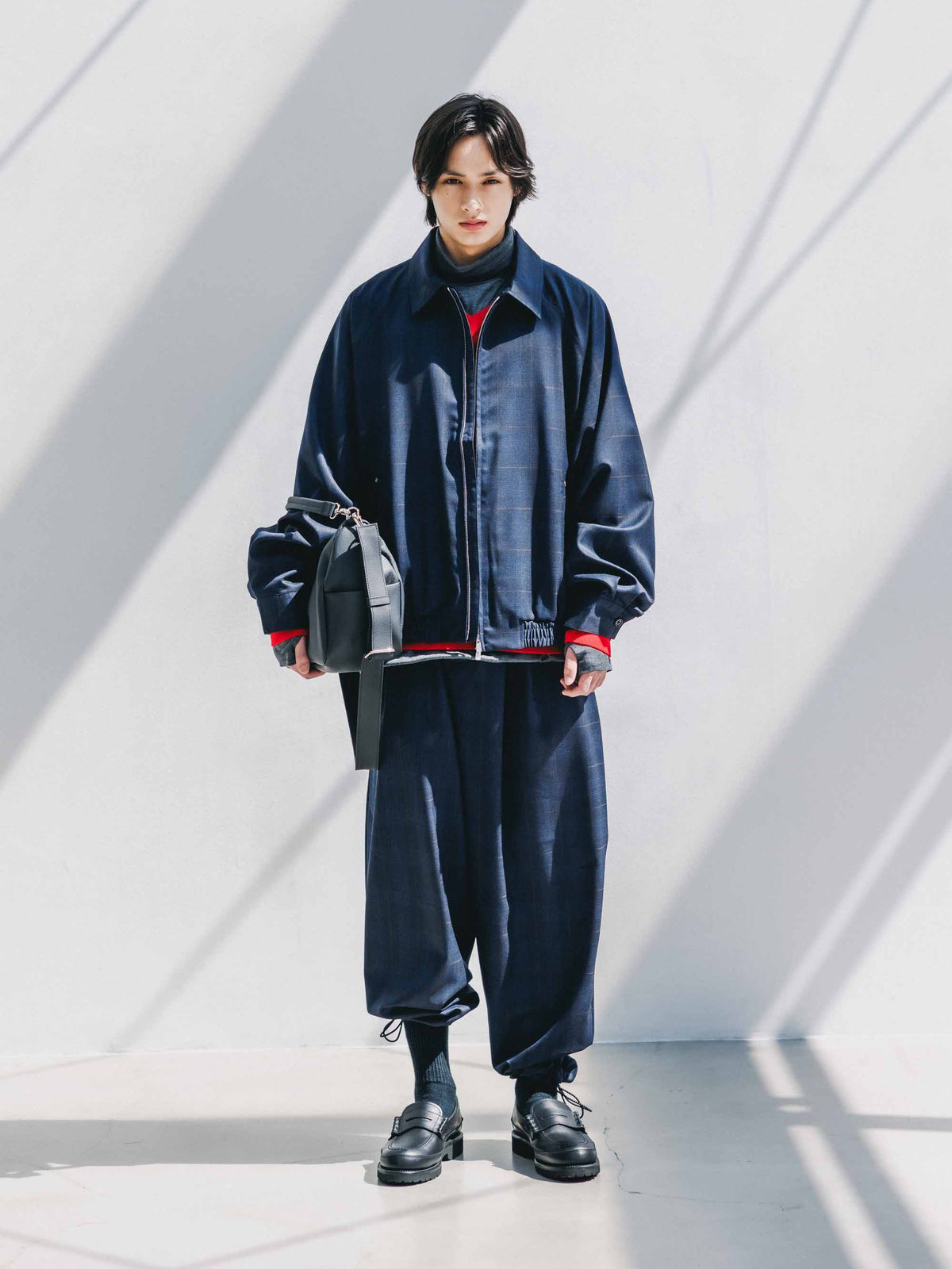 【9.30 WED 20:00- IN STOCK】WOOL GLEN PLAID CITY UTILITY JACKET (NAVY)