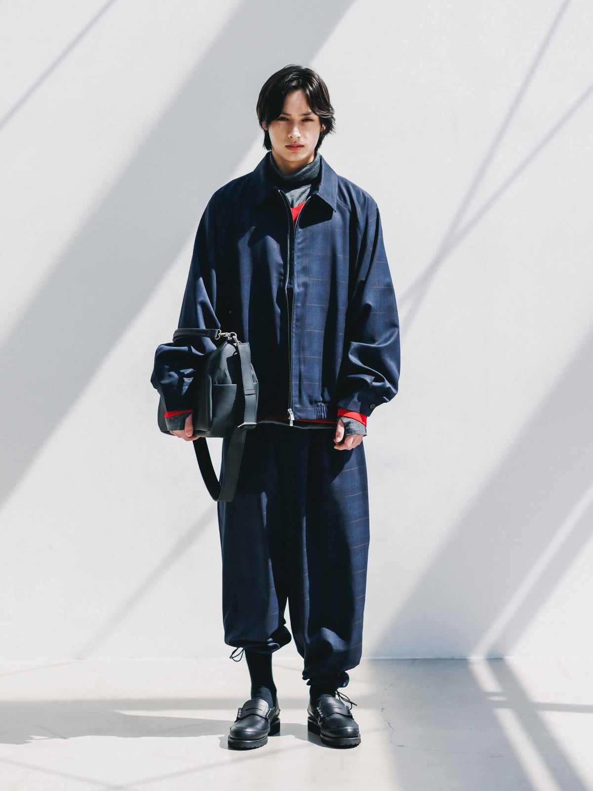 【9.30 WED 20:00- IN STOCK】WOOL GLEN PLAID CITY UTILITY JACKET (NAVY)