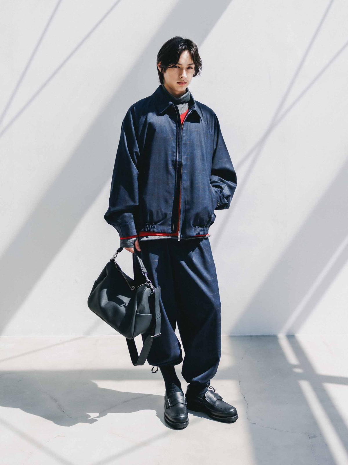 【9.30 WED 20:00- IN STOCK】WOOL GLEN PLAID CITY UTILITY JACKET (NAVY)