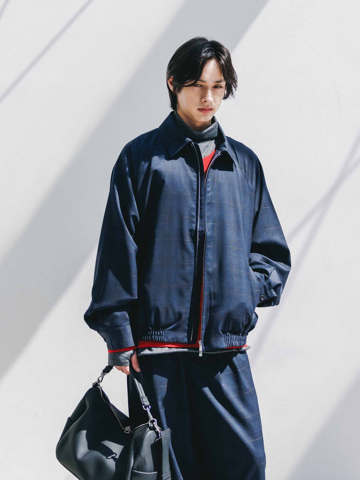 【9.30 WED 20:00- IN STOCK】WOOL GLEN PLAID CITY UTILITY JACKET (NAVY)