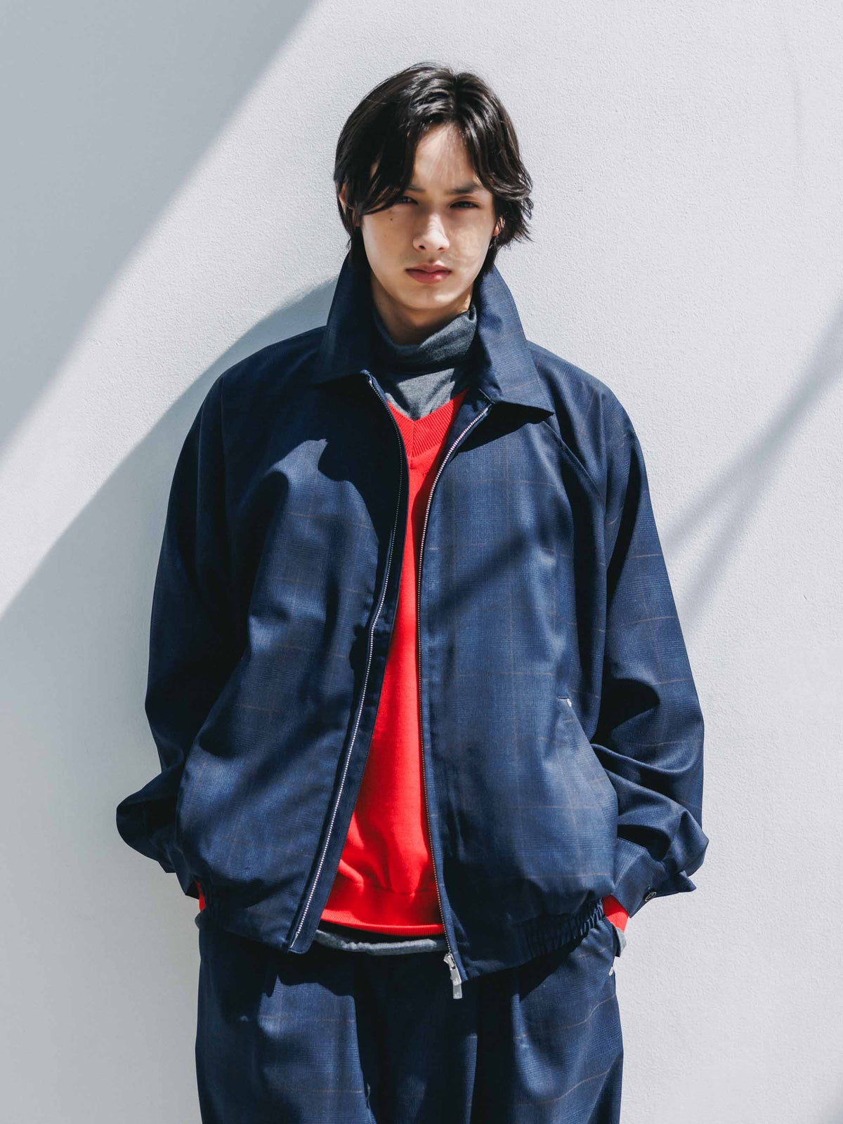 【9.30 WED 20:00- IN STOCK】WOOL GLEN PLAID CITY UTILITY JACKET (NAVY)