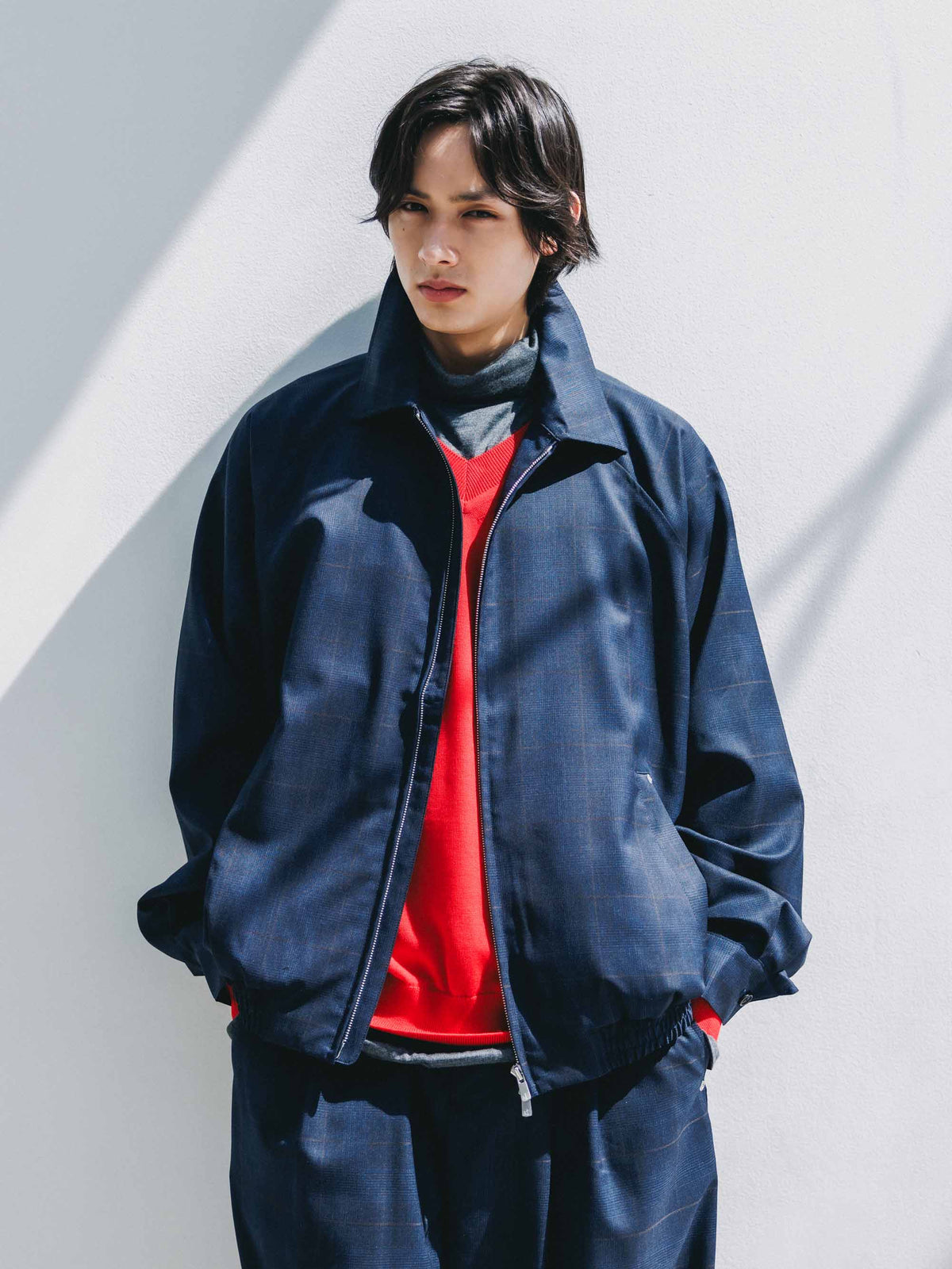 【9.30 WED 20:00- IN STOCK】WOOL GLEN PLAID CITY UTILITY JACKET (NAVY)