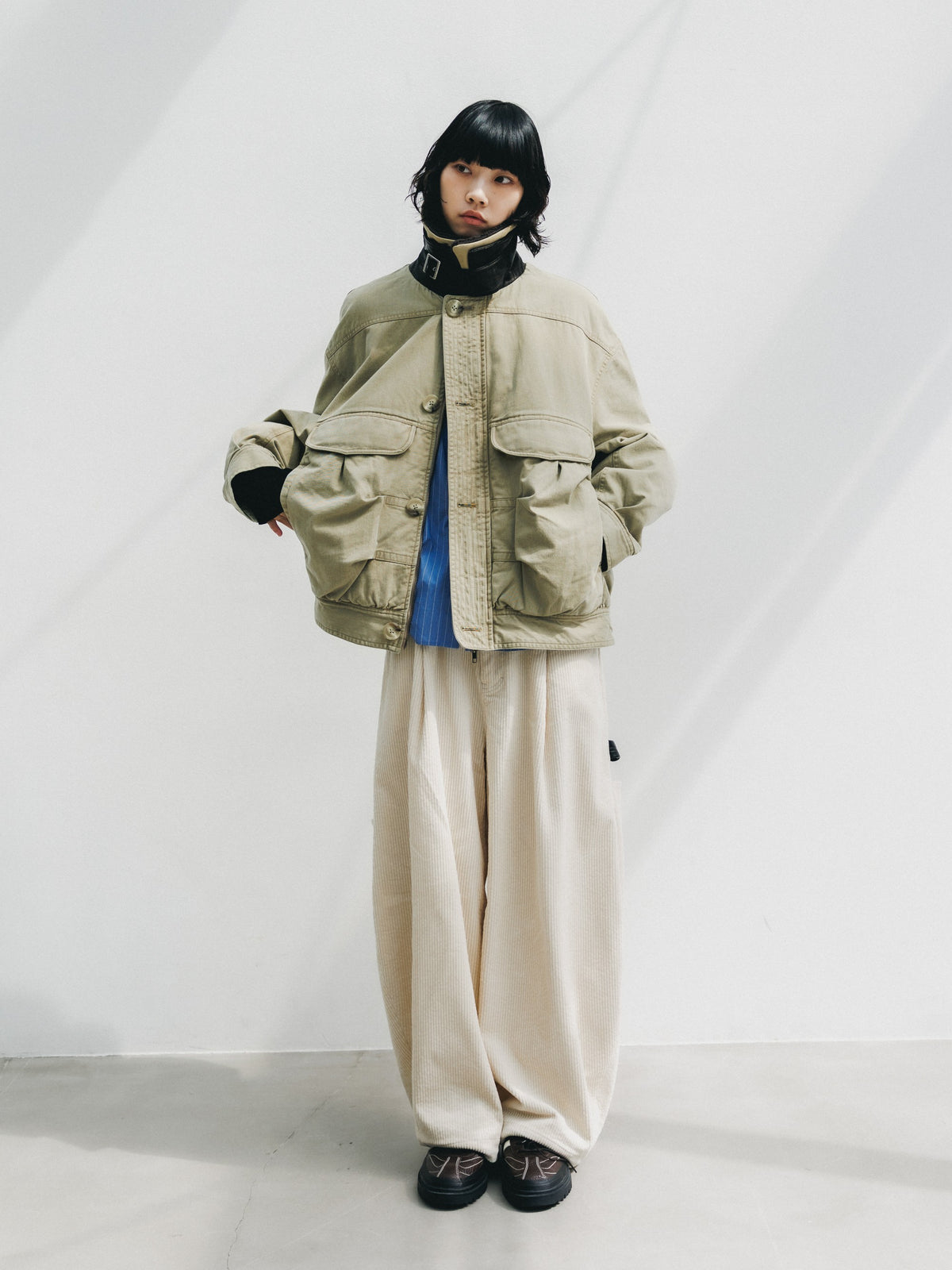 【10.21 WED 20:00- IN STOCK】 CORDUROY CITY MASSIVE UTILITY PANTS (OFF WHITE)