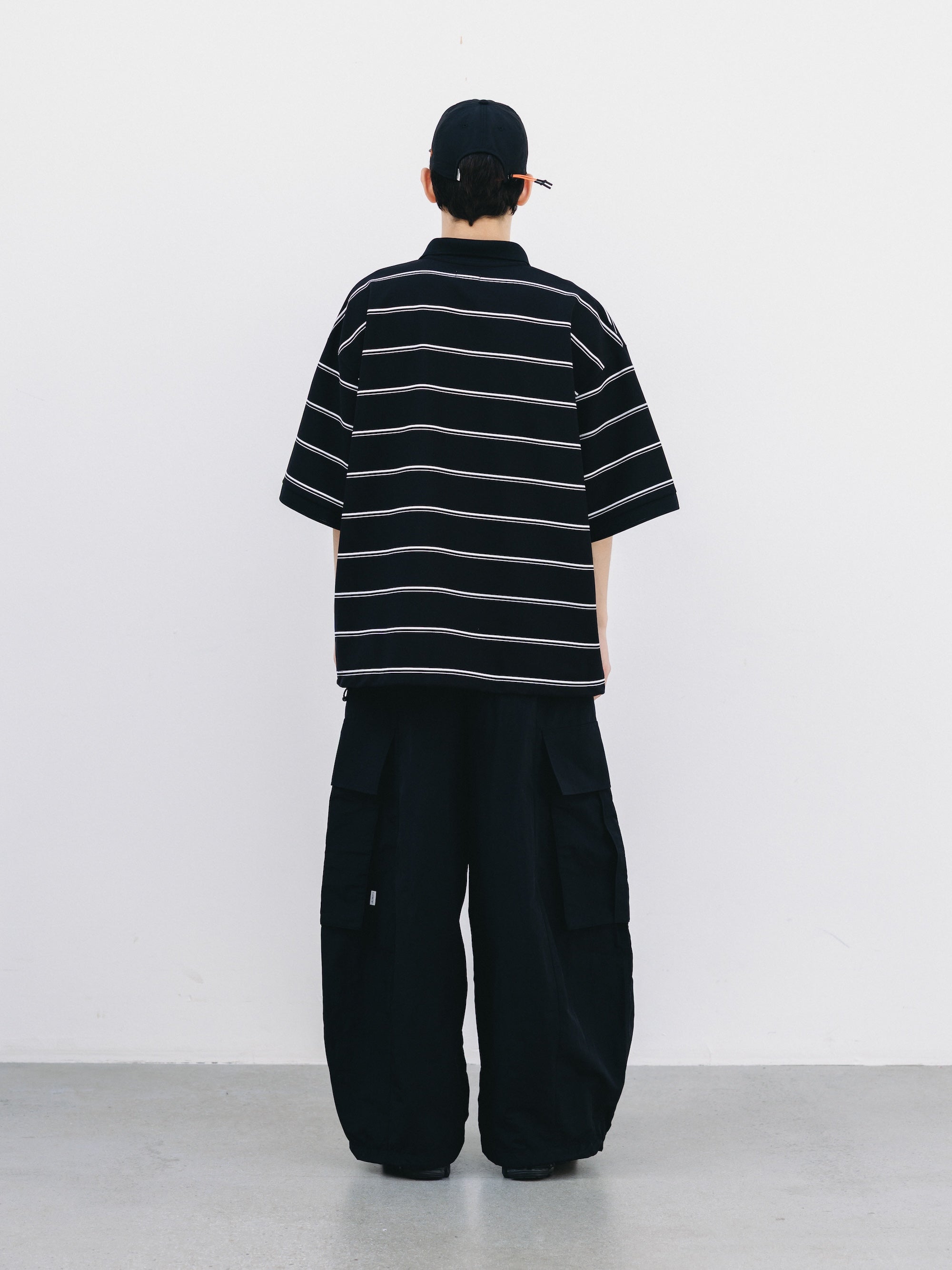 THICK/THIN STRIPE ACTIVE CITY POLO S/S SHIRTS (BLACK)