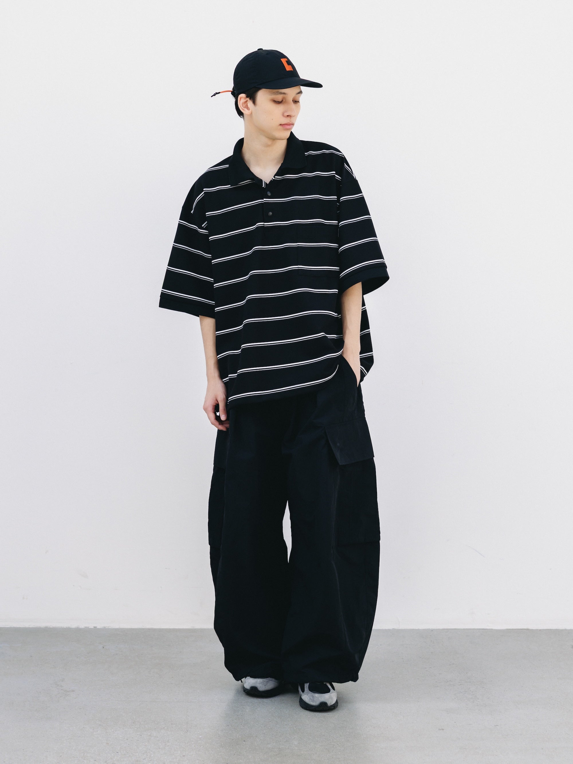5.23 SAT 20:00- IN STOCK】THICK/THIN STRIPE ACTIVE CITY POLO S/S SHIRT