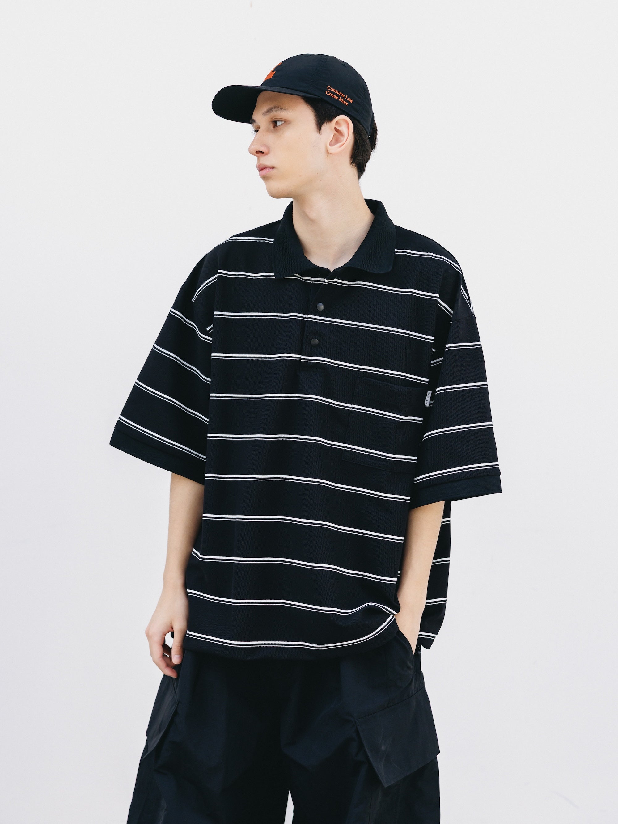 Clesste ACTIVE CITY S/S POLO SHIRT新品 CLESSTE ACTIVE CITY S/S POLO SHIRT COLOR: BLACK × NAVY SIZE:F 7/31