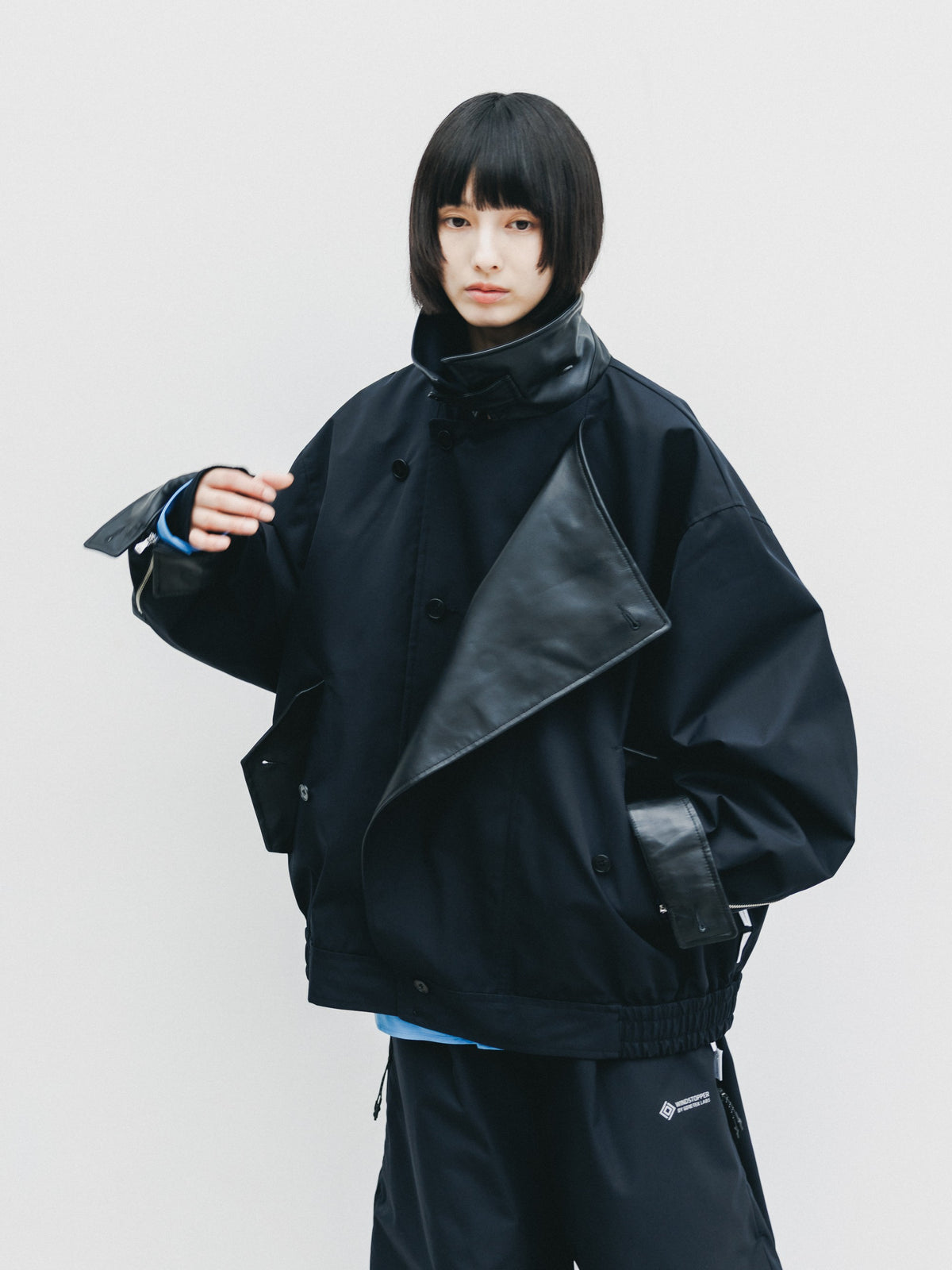 【10.24 SAT 20:00- IN STOCK】 +phenix WINDSTOPPER® by GORE-TEX LABS TWILL CITY DOUBLE FLAP JACKET (BLACK)