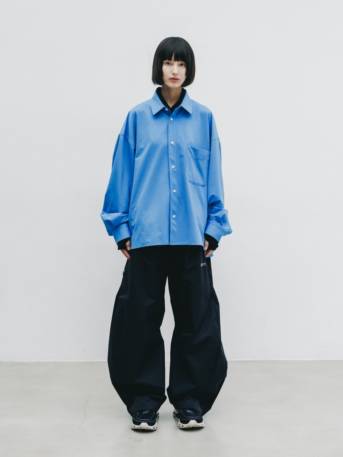 【10.14 WED 20:00- IN STOCK】 46G KNIT EVERYDAY BOX L/S SHIRT (SAX BLUE)