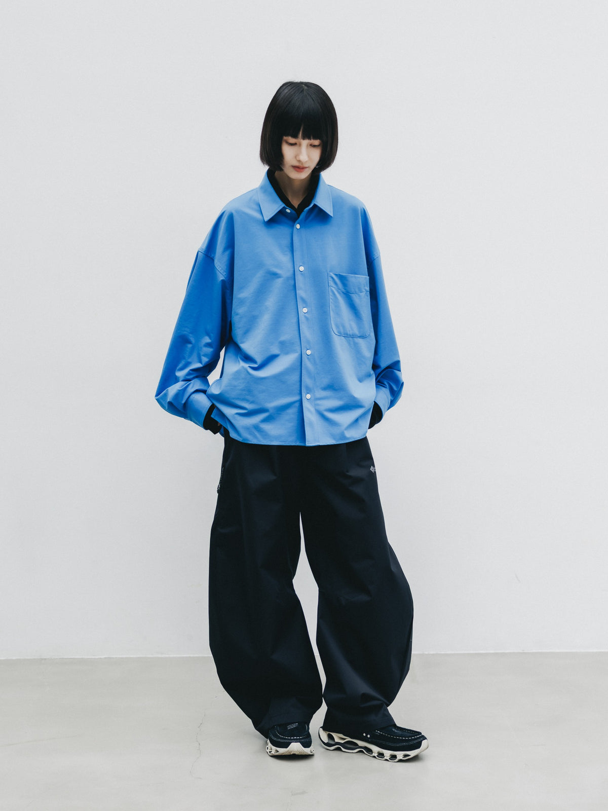 【10.14 WED 20:00- IN STOCK】 46G KNIT EVERYDAY BOX L/S SHIRT (SAX BLUE)