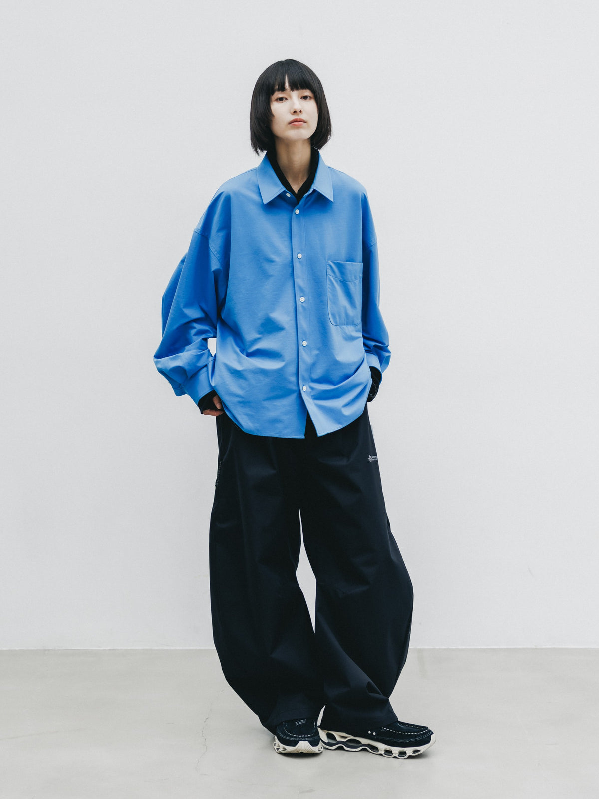 【10.14 WED 20:00- IN STOCK】 46G KNIT EVERYDAY BOX L/S SHIRT (SAX BLUE)