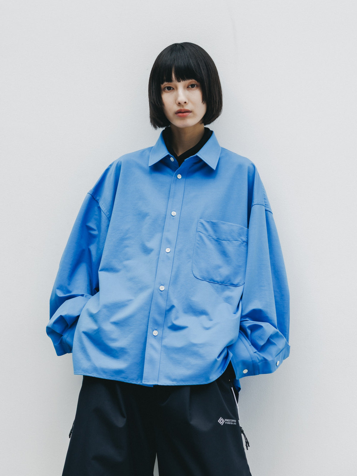 【10.14 WED 20:00- IN STOCK】 46G KNIT EVERYDAY BOX L/S SHIRT (SAX BLUE)