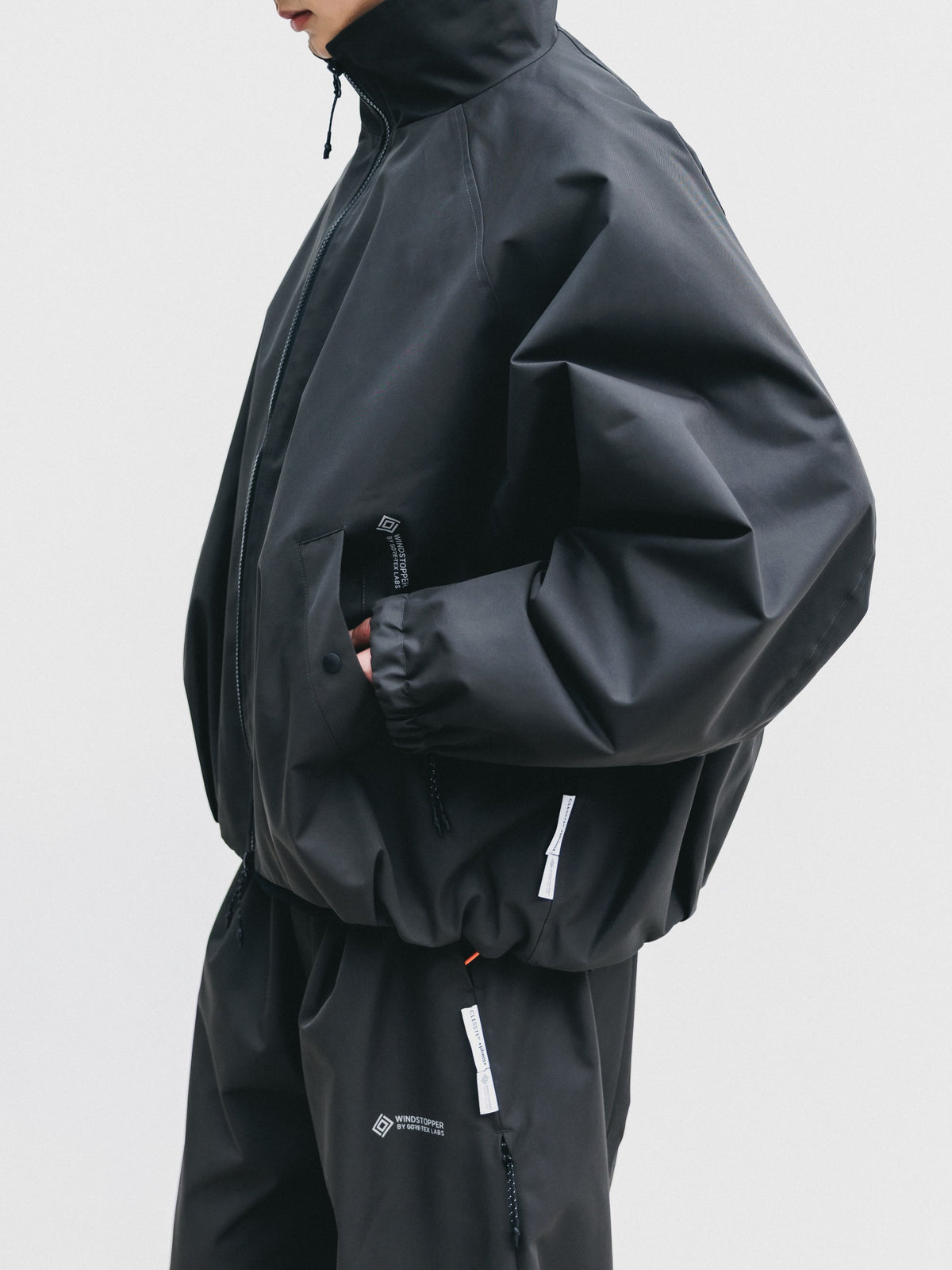 【10.17 SAT 20:00- IN STOCK】 +phenix WINDSTOPPER® by GORE-TEX LABS TWILL CITY STAND BALLOON UTILITY JACKET (SHADOW GRAY)