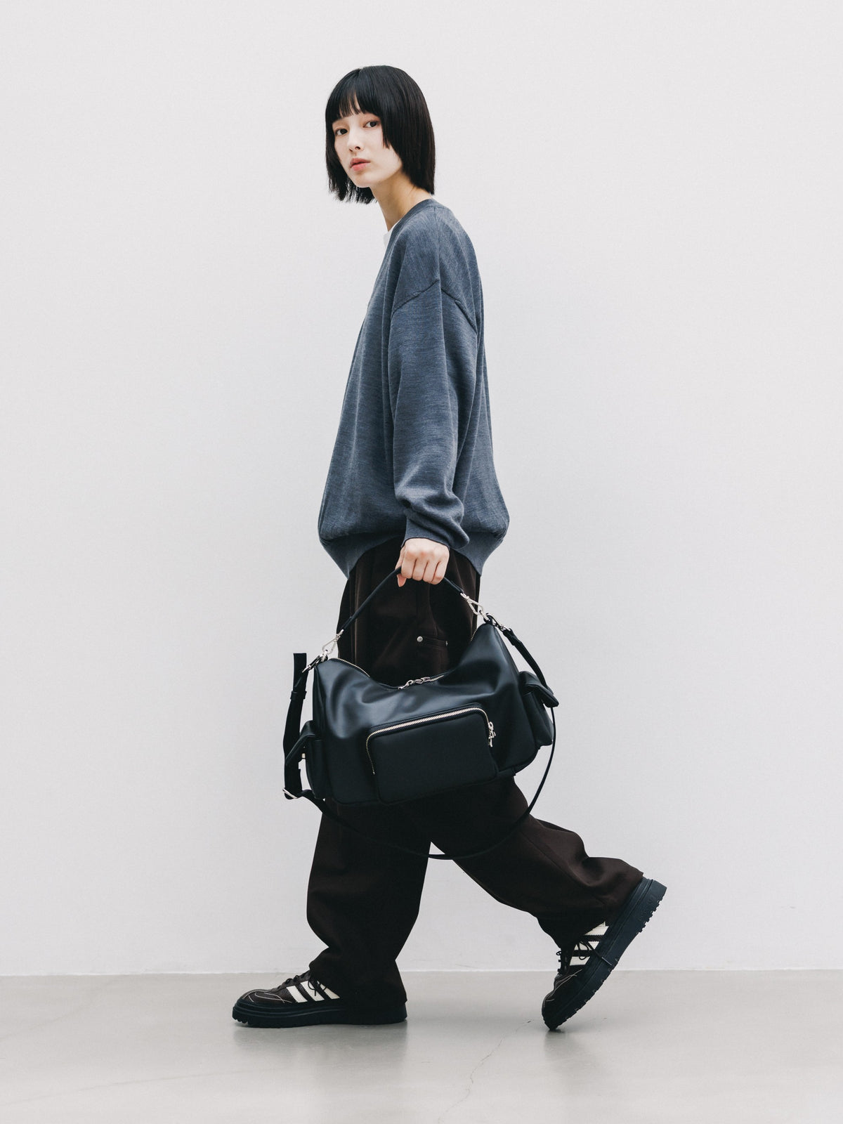 【10.31 SAT 20:00- IN STOCK】 12G WOOL V-NECK KNIT PULLOVER (GRAY)