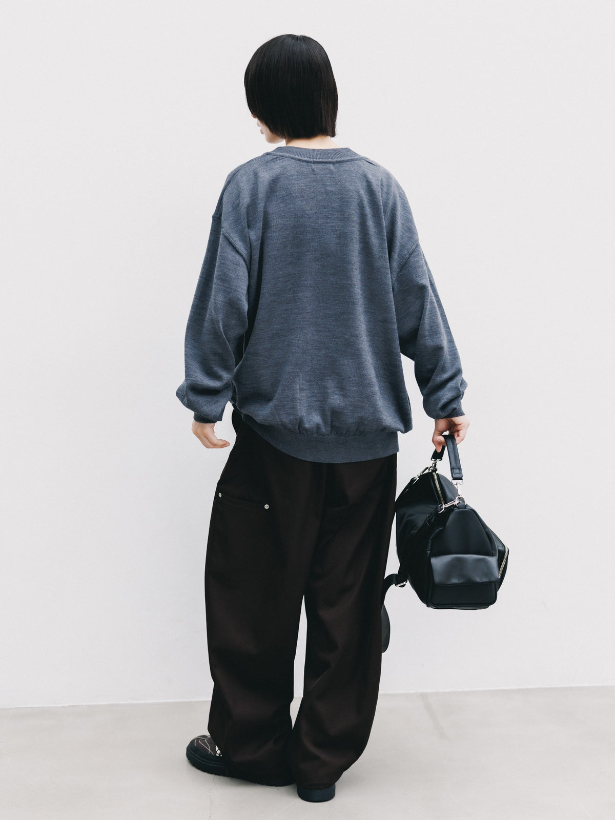 【10.31 SAT 20:00- IN STOCK】 12G WOOL V-NECK KNIT PULLOVER (GRAY)