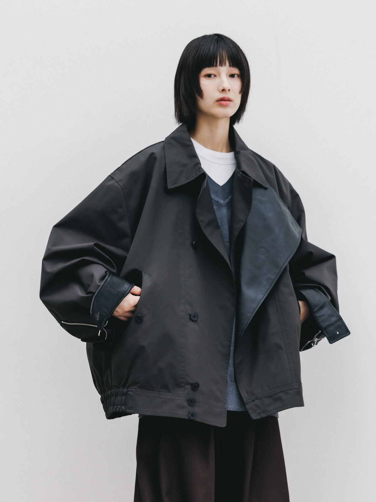 【10.24 SAT 20:00- IN STOCK】 +phenix WINDSTOPPER® by GORE-TEX LABS TWILL CITY DOUBLE FLAP JACKET (SHADOW GRAY)
