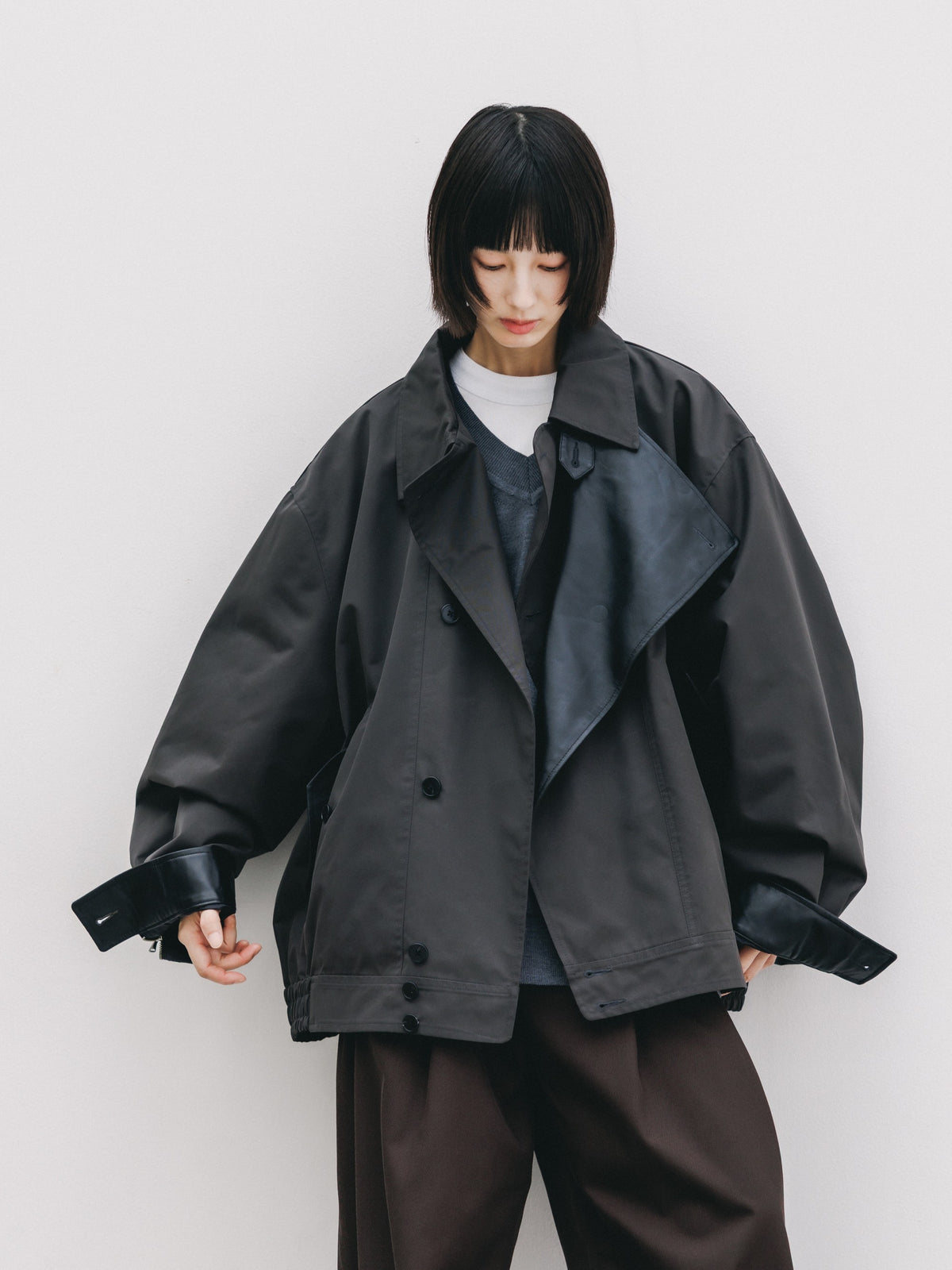 【10.24 SAT 20:00- IN STOCK】 +phenix WINDSTOPPER® by GORE-TEX LABS TWILL CITY DOUBLE FLAP JACKET (SHADOW GRAY)