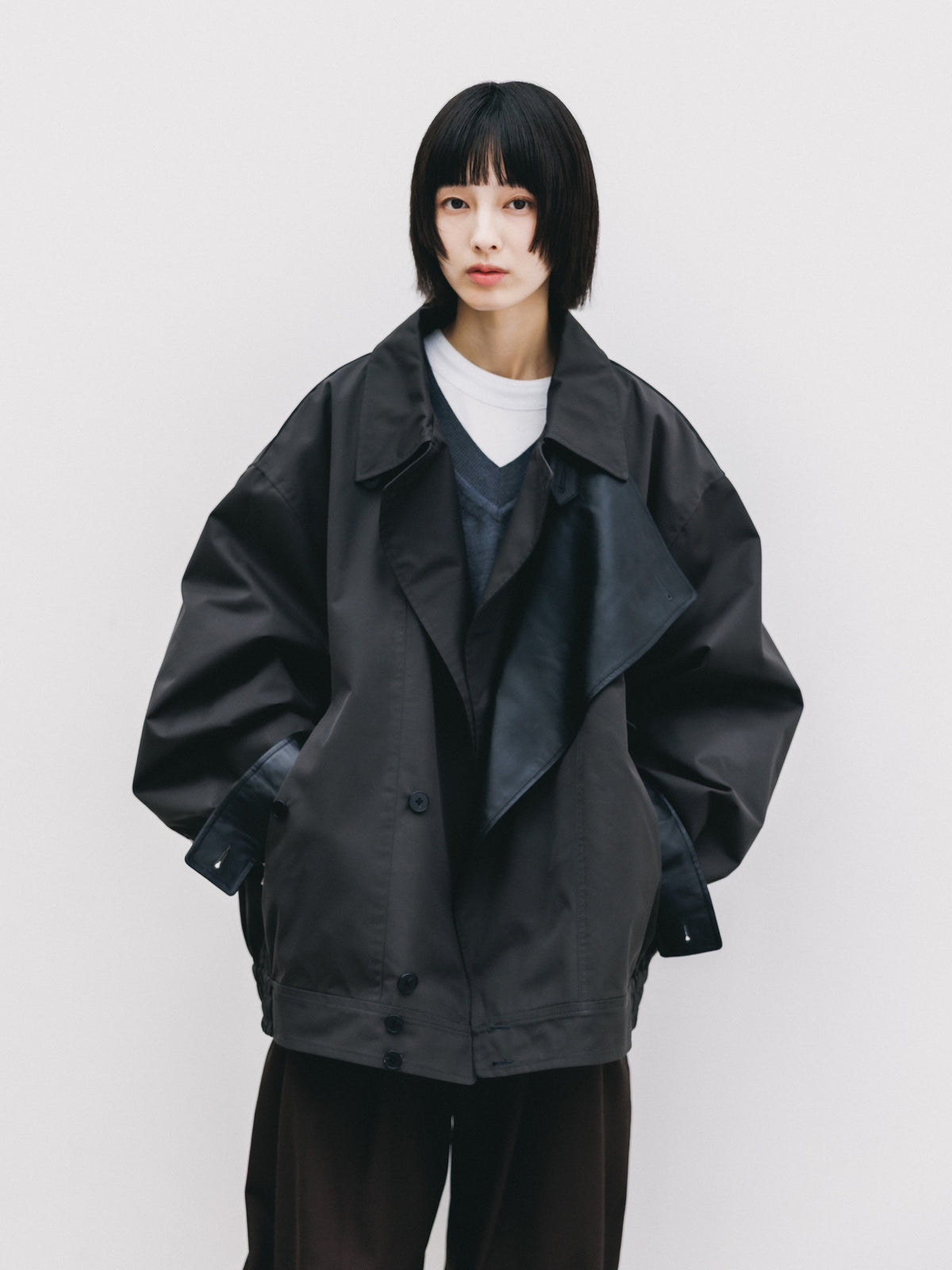 【10.24 SAT 20:00- IN STOCK】 +phenix WINDSTOPPER® by GORE-TEX LABS TWILL CITY DOUBLE FLAP JACKET (SHADOW GRAY)