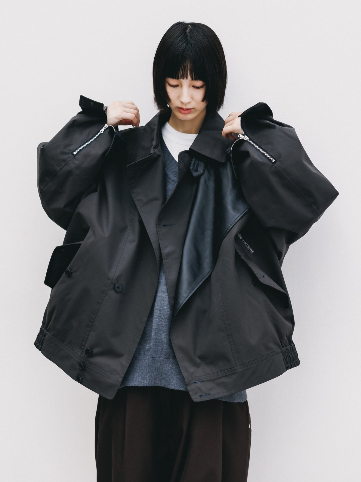 【10.24 SAT 20:00- IN STOCK】 +phenix WINDSTOPPER® by GORE-TEX LABS TWILL CITY DOUBLE FLAP JACKET (SHADOW GRAY)