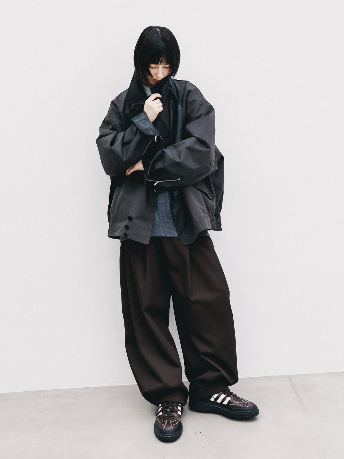 【10.24 SAT 20:00- IN STOCK】 +phenix WINDSTOPPER® by GORE-TEX LABS TWILL CITY DOUBLE FLAP JACKET (SHADOW GRAY)