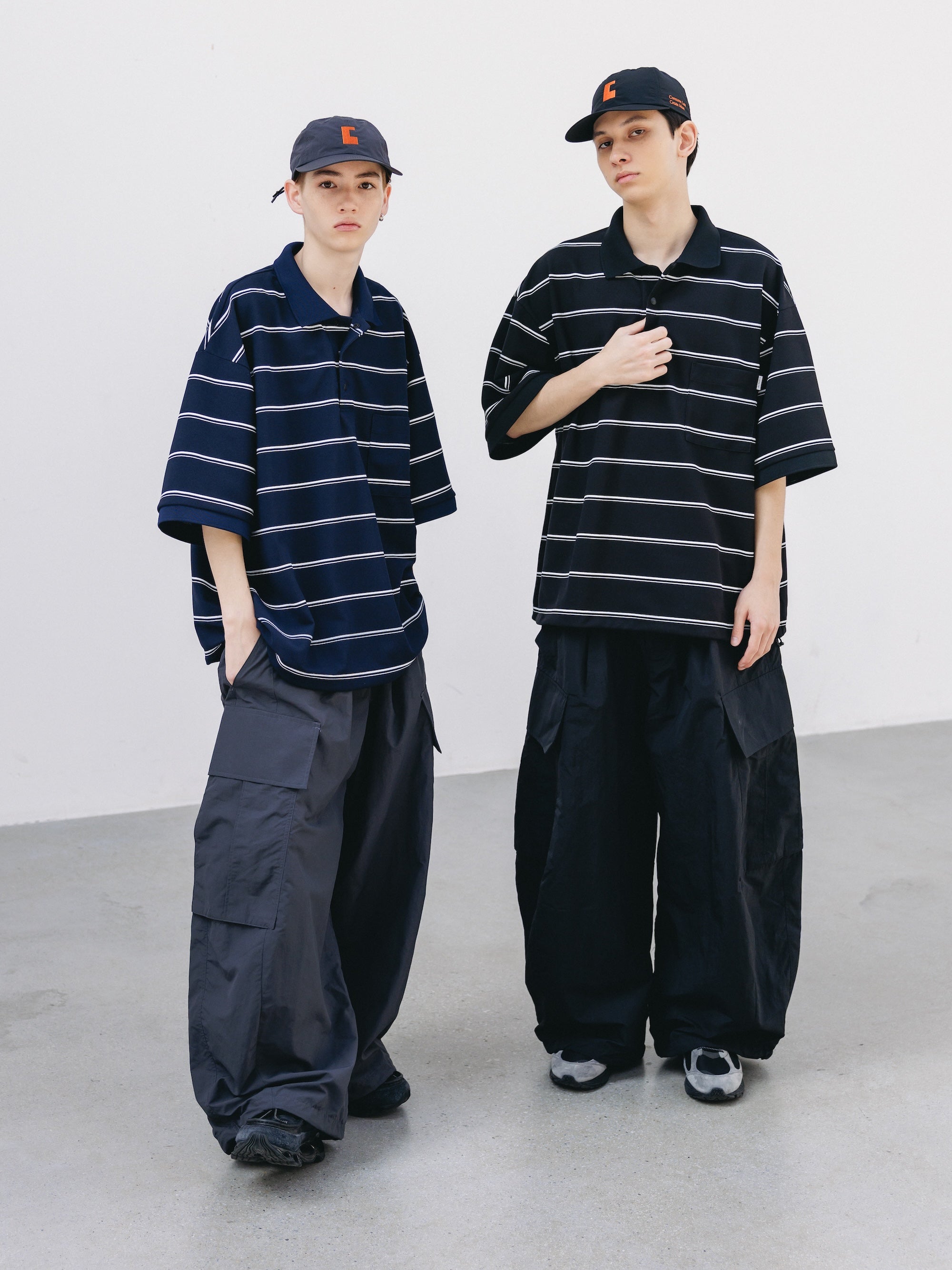 5.23 SAT 20:00- IN STOCK】THICK/THIN STRIPE ACTIVE CITY POLO S/S SHIRT