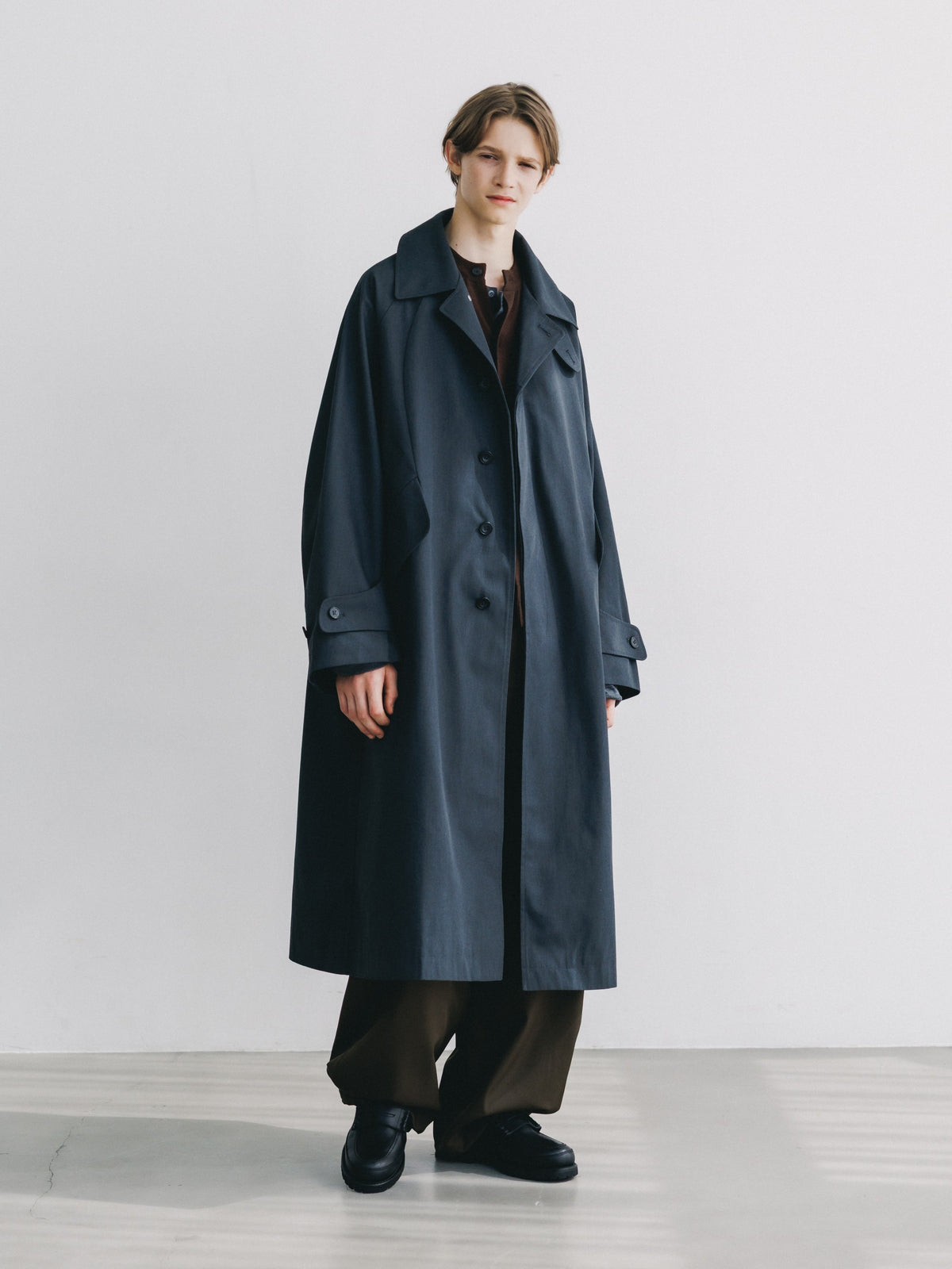 【10.31 SAT 20:00- IN STOCK】 T/C GABARDINE CITY BALMACAAN COAT (CHARCOAL)