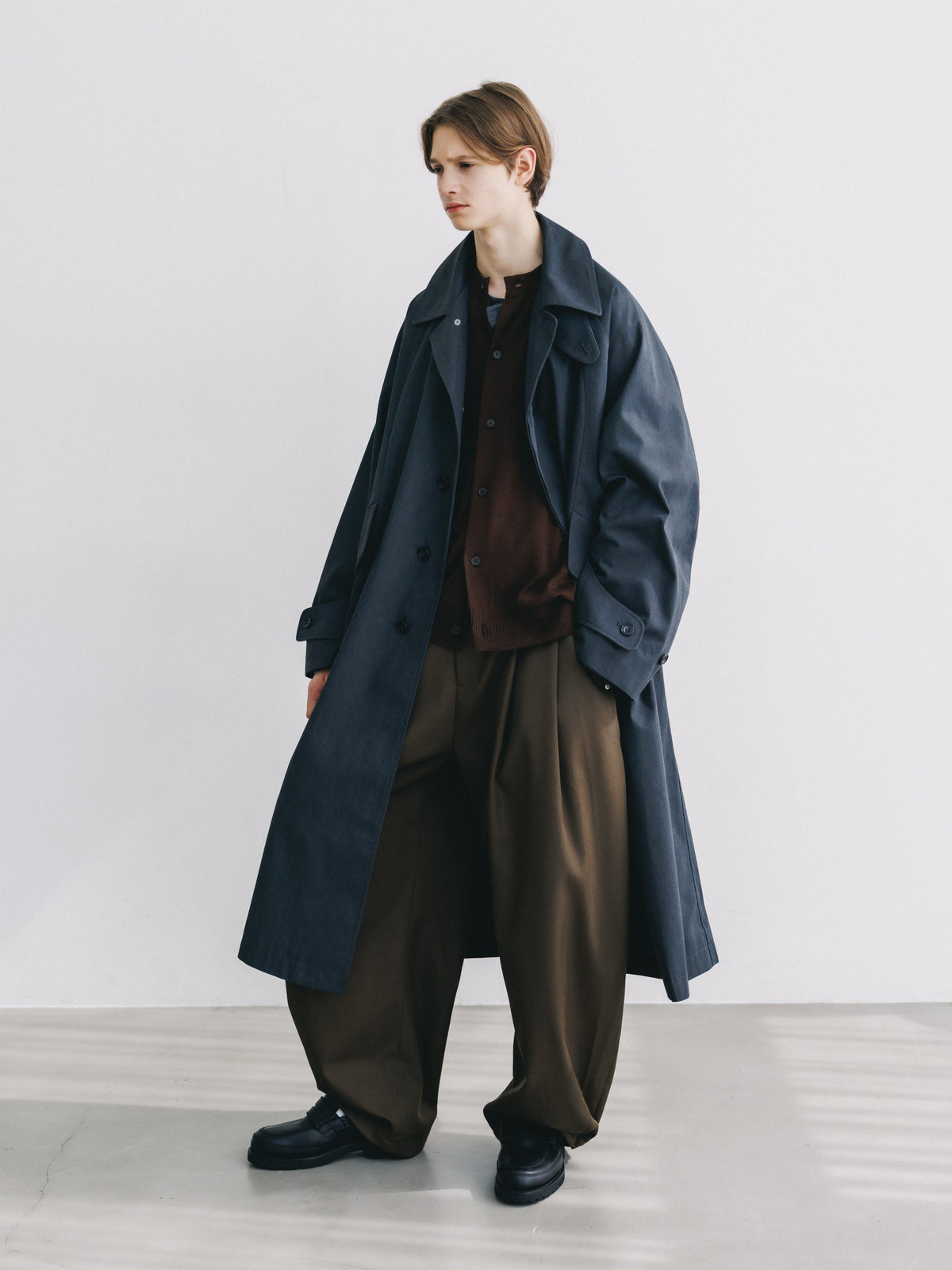 【10.31 SAT 20:00- IN STOCK】 T/C GABARDINE CITY BALMACAAN COAT (CHARCOAL)